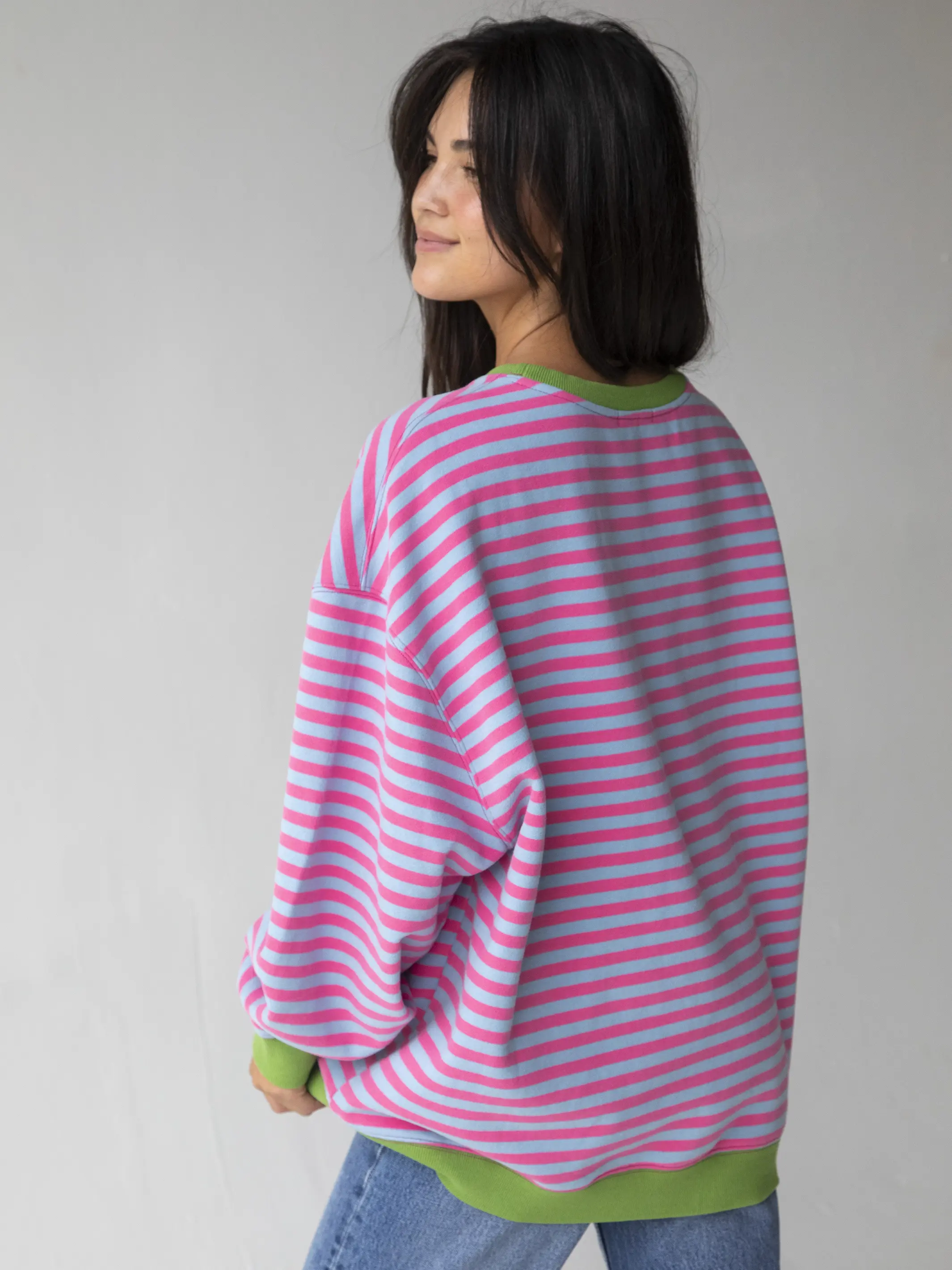 Oversized Striped Crewneck - Taffy Twist - Image 3