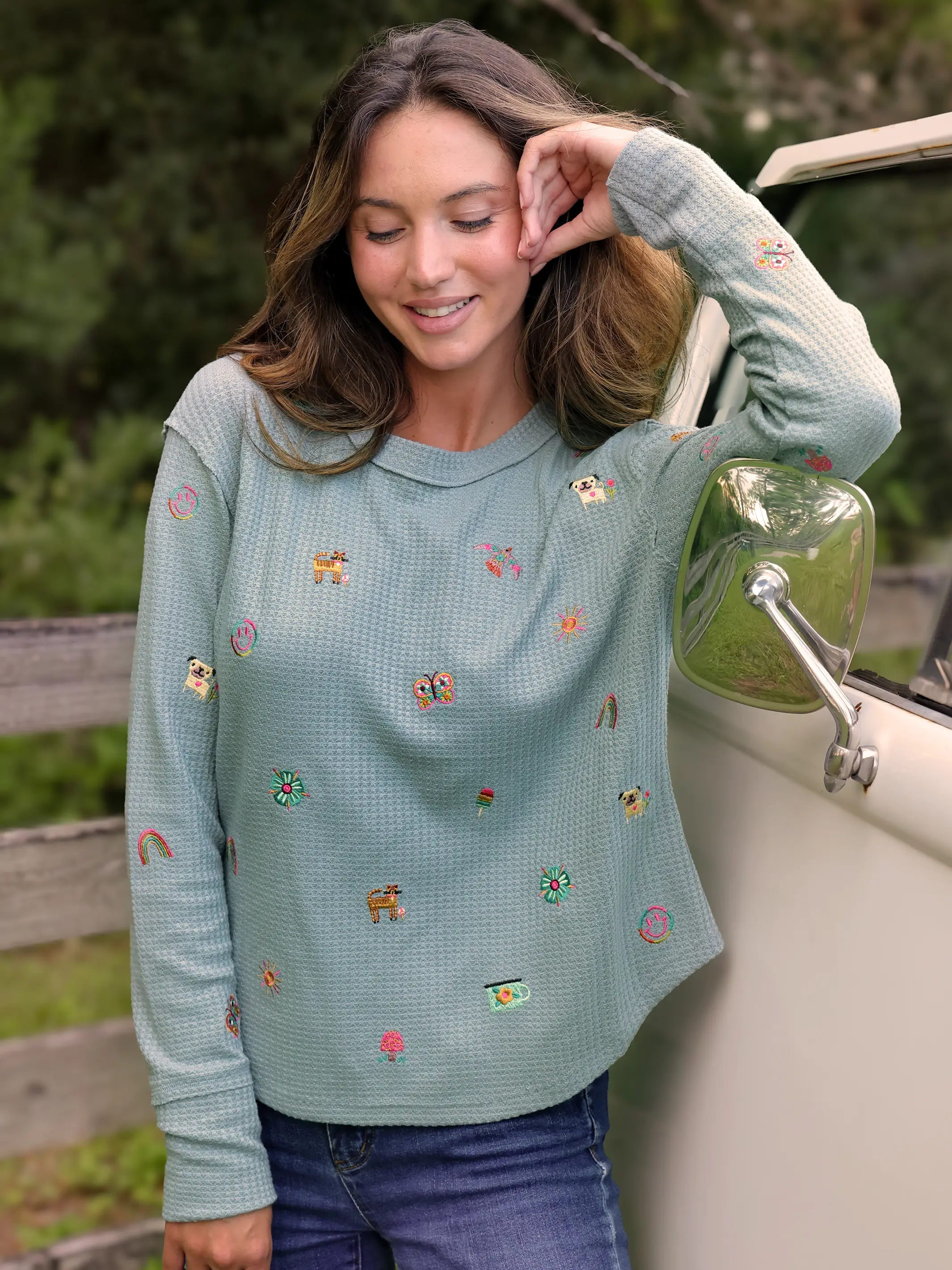 Parker Embroidered Thermal Tee - Fave Things - Image 2
