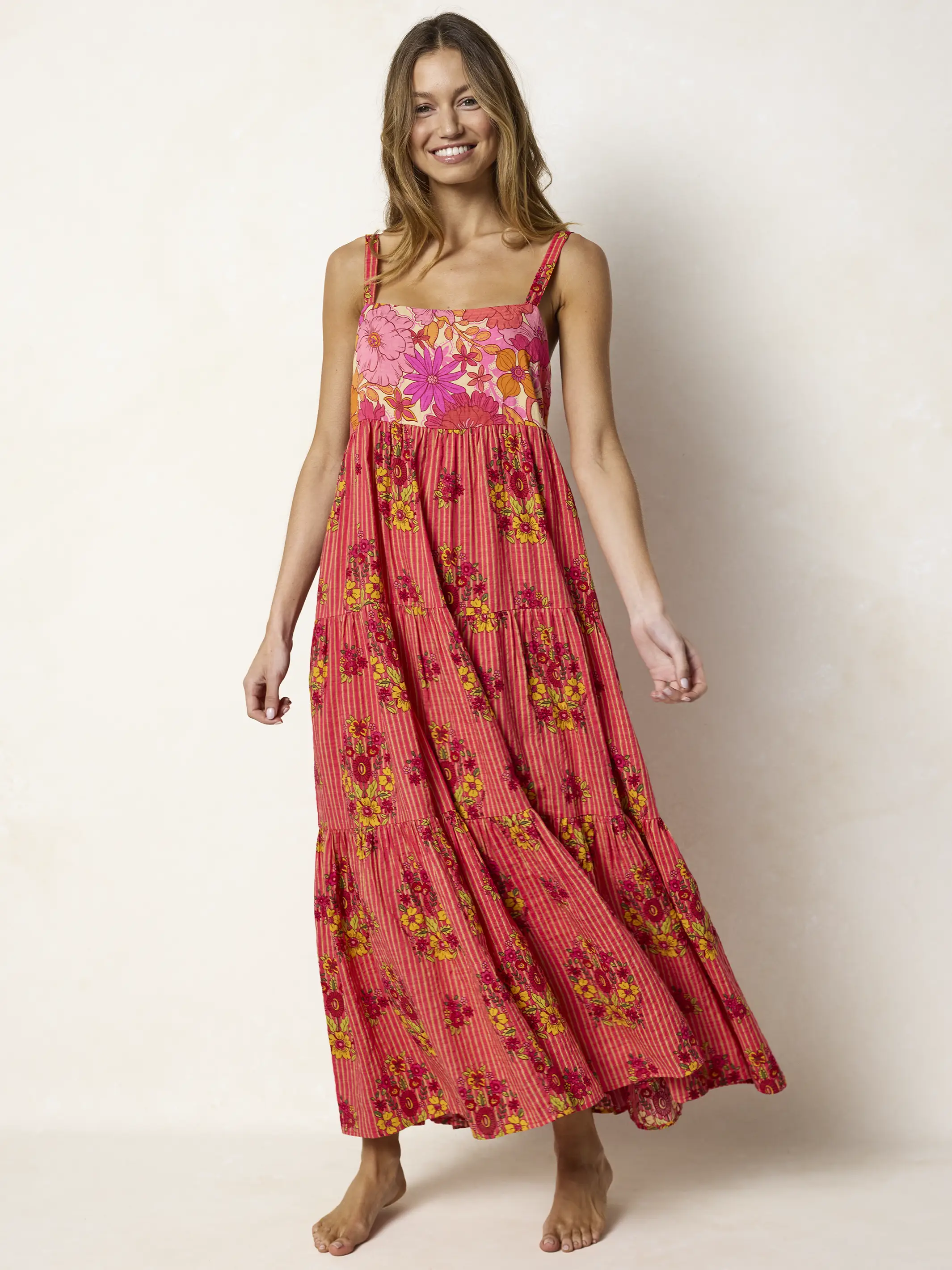 Patricia Maxi Dress - Jaipur Stripe Pink - Image 4