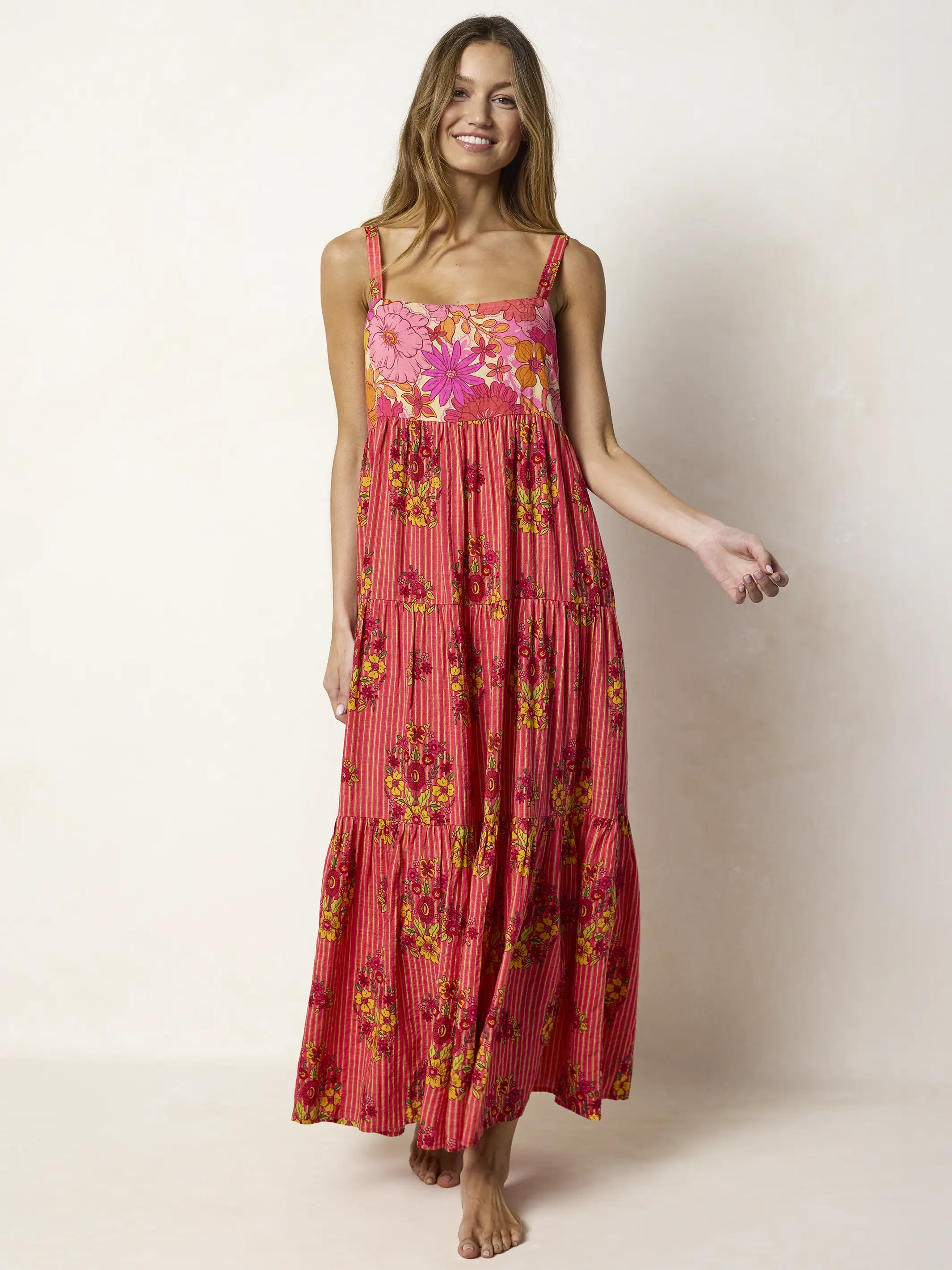 Patricia Maxi Dress - Jaipur Stripe Pink - Image 6