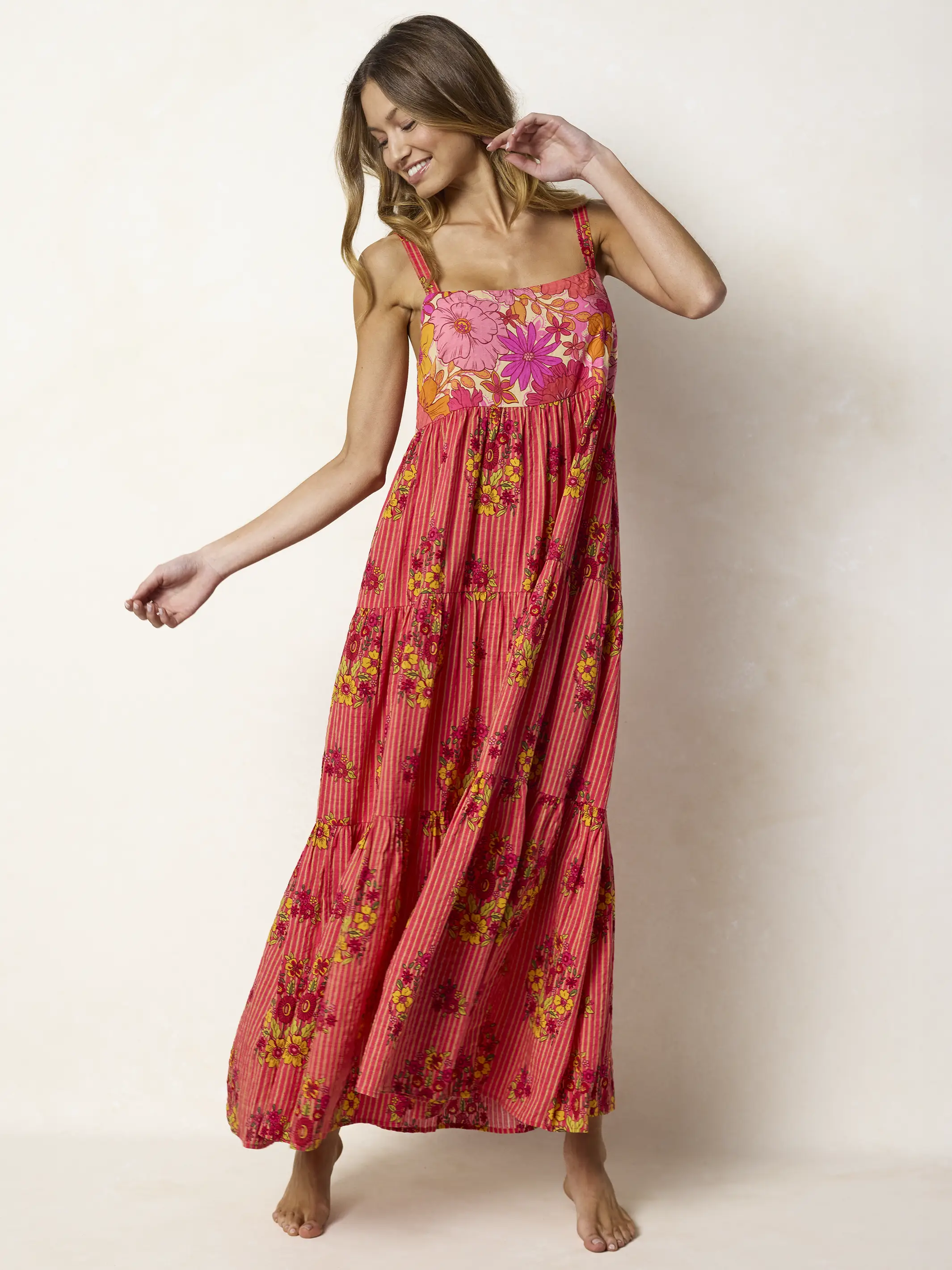 Patricia Maxi Dress - Jaipur Stripe Pink - Image 9