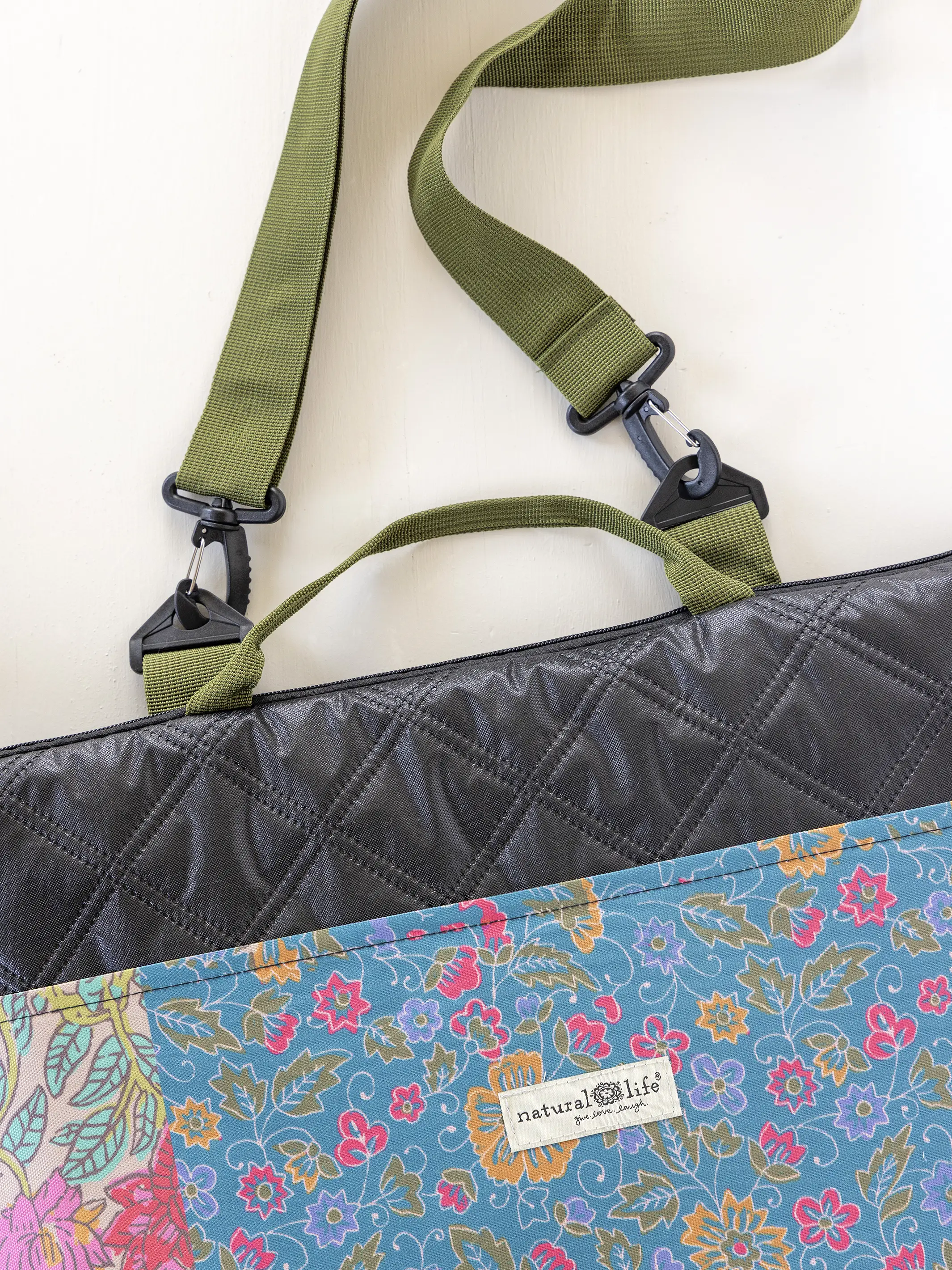 Picnic Blanket Tote - Bright Patchwork Zinnias - Image 5
