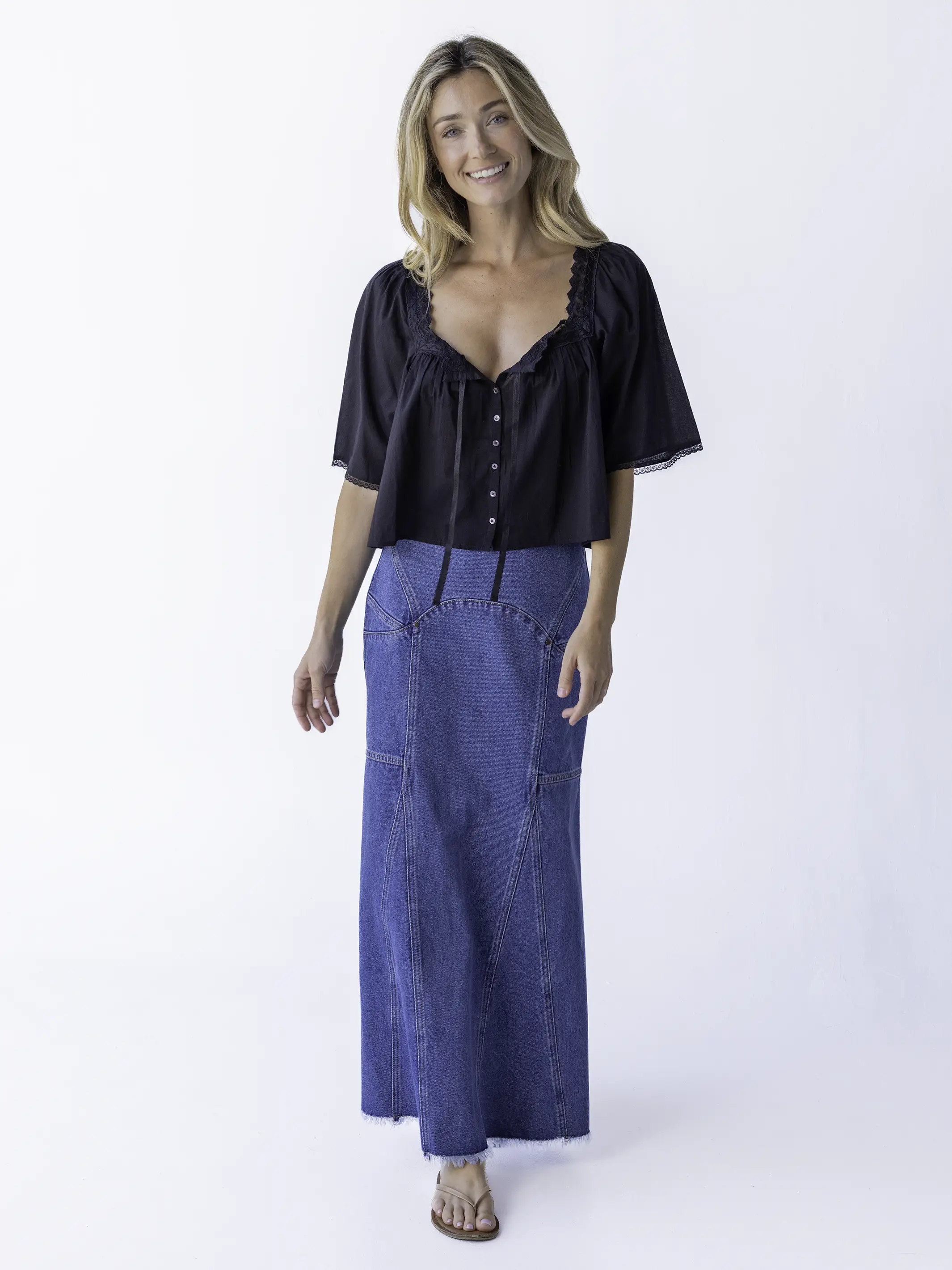 Prettiest Cotton Lace Blouse - Black - Image 4