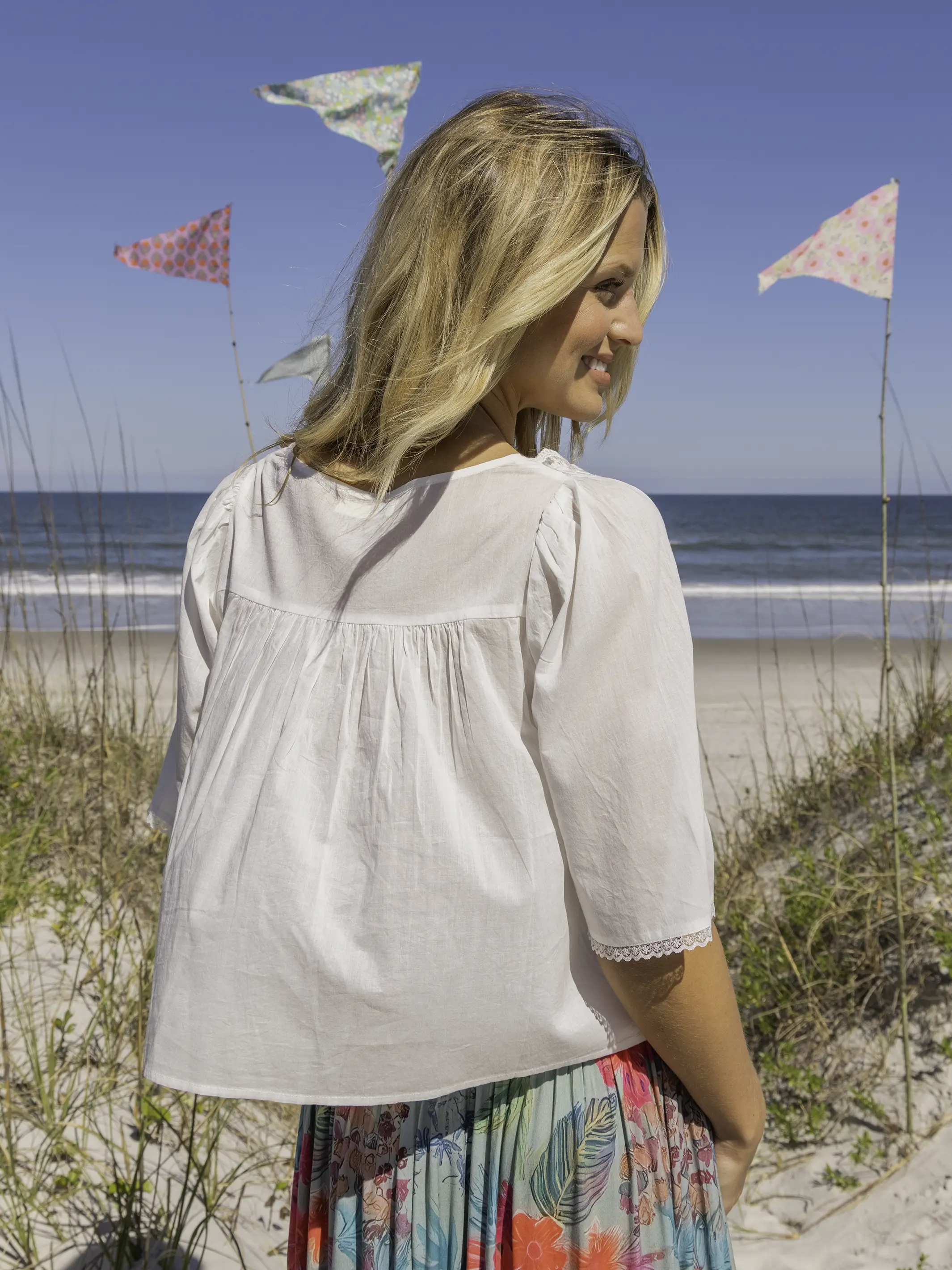 Prettiest Cotton Lace Blouse - White - Image 3