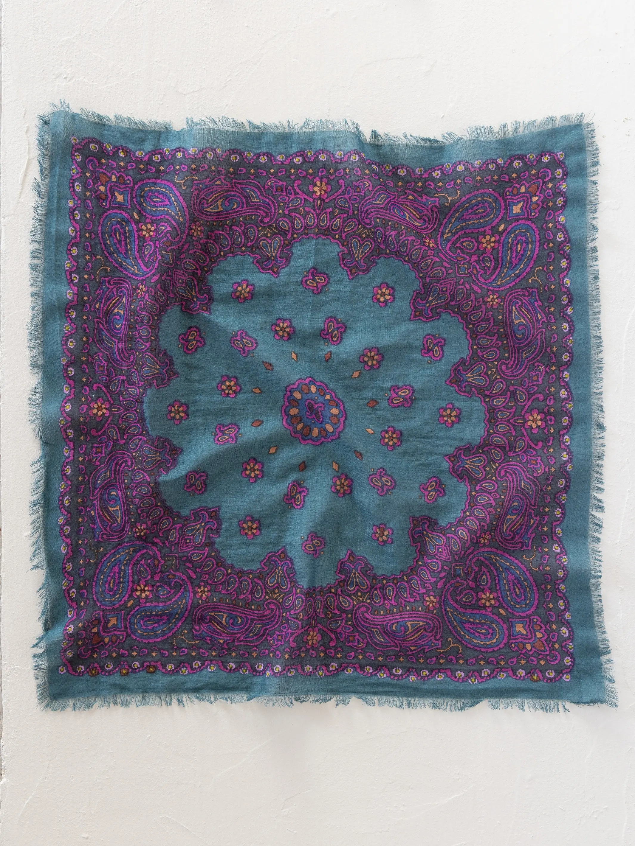 Printed Cotton Bandana - Charcoal Brimfield - Image 3