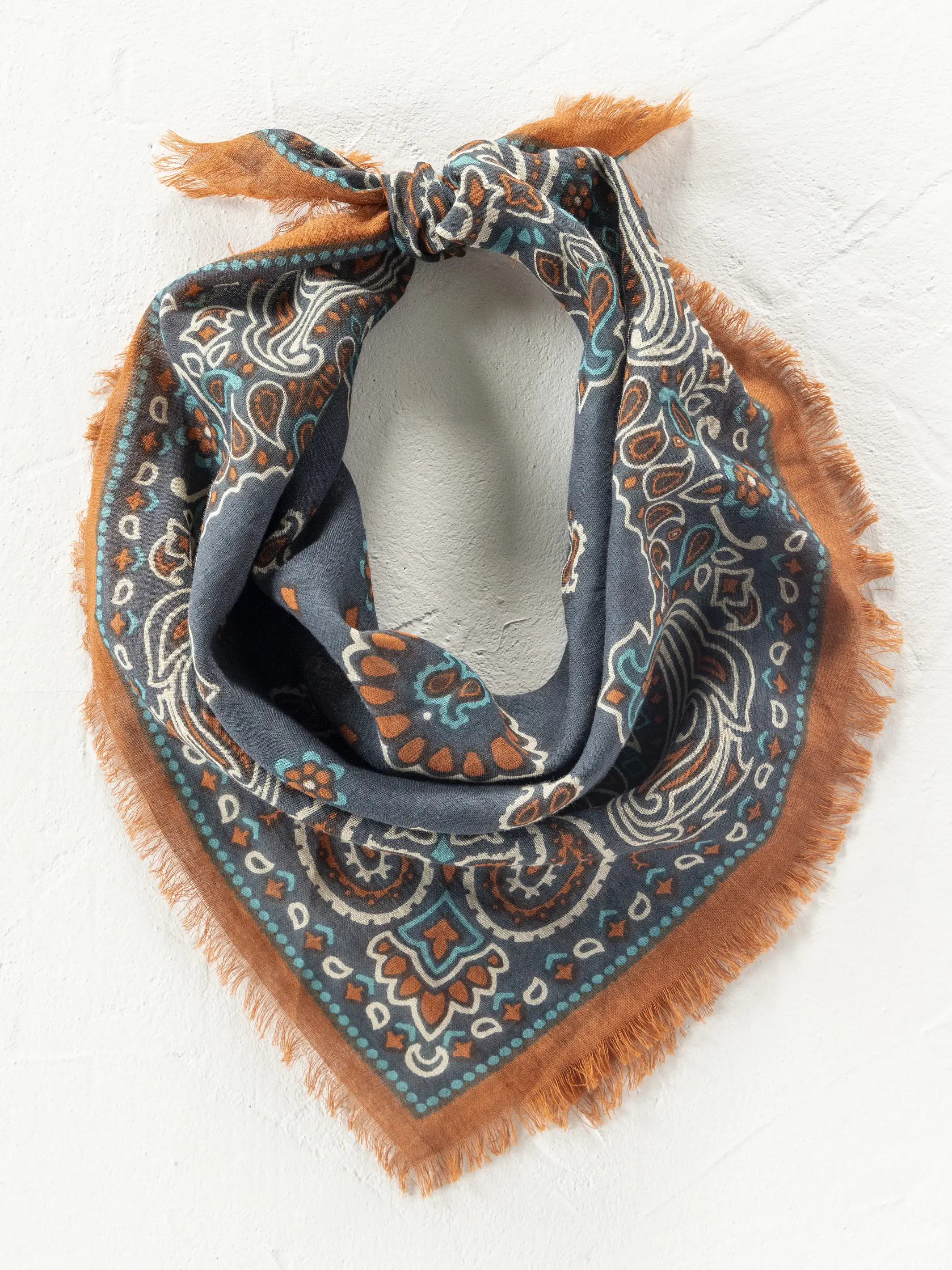 Printed Cotton Bandana - Classic Charcoal - Image 4