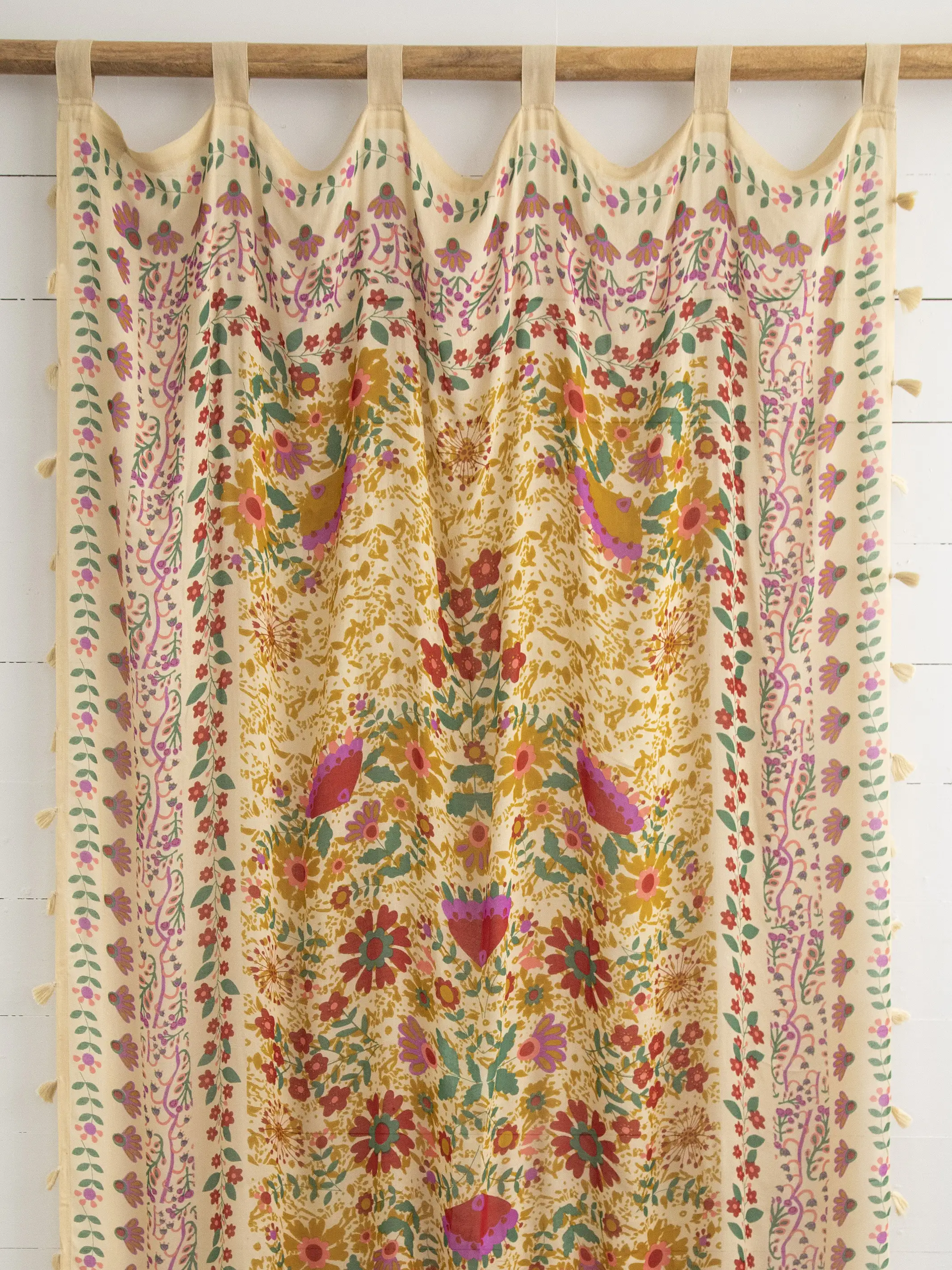 Printed Curtain Panel - Coral Jade Motif - Image 3