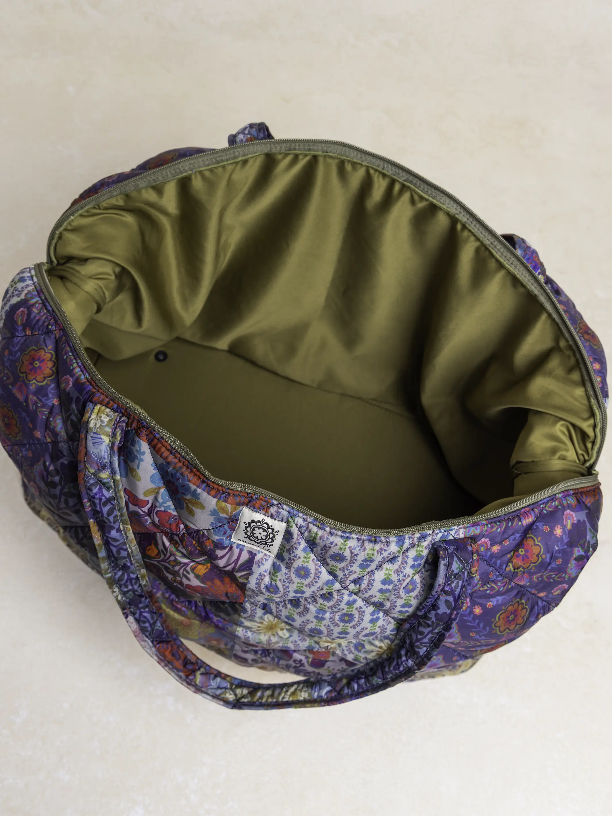 Puffy Weekender Bag - Blue Patchwork - Image 4