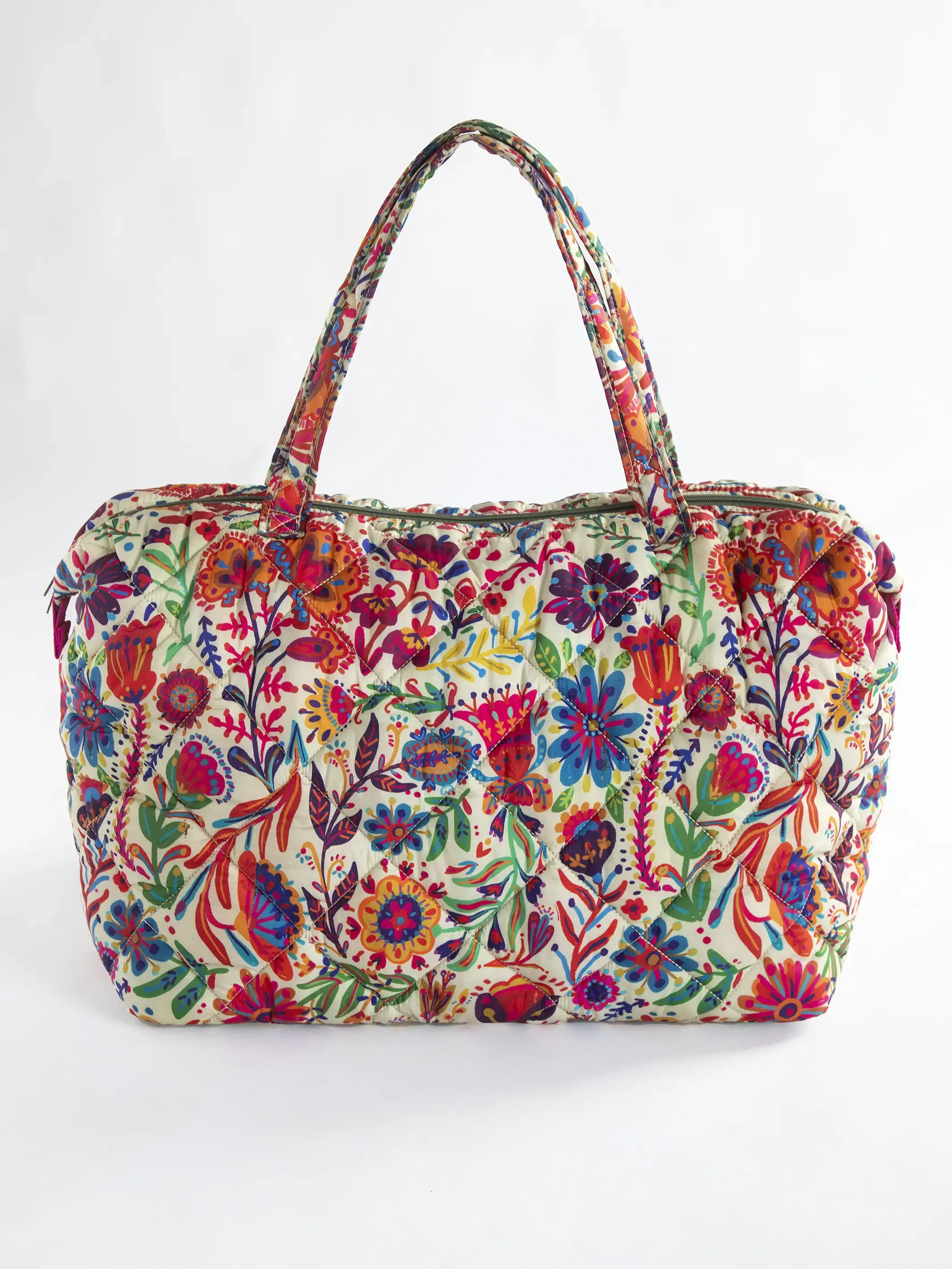 Puffy Weekender Bag - Rainbow Cream Floral - Image 2