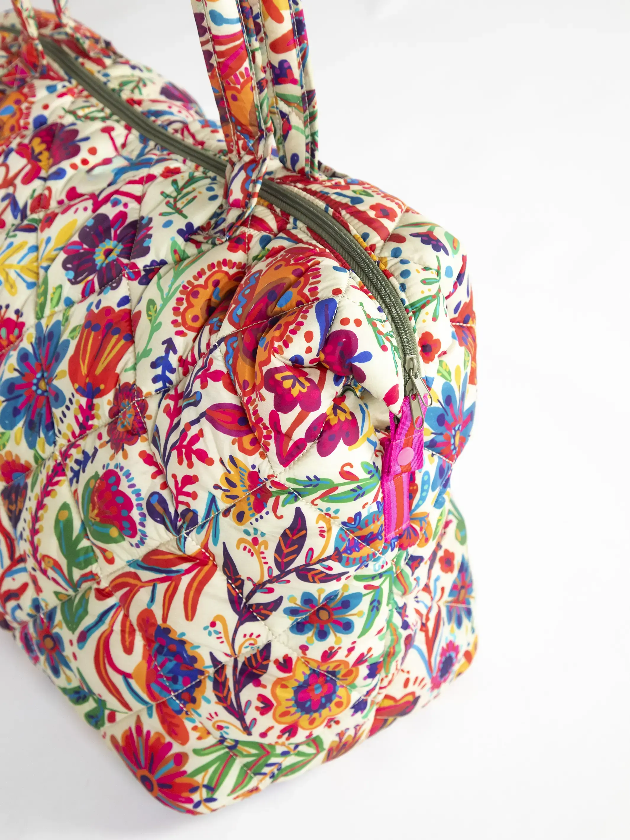 Puffy Weekender Bag - Rainbow Cream Floral - Image 3