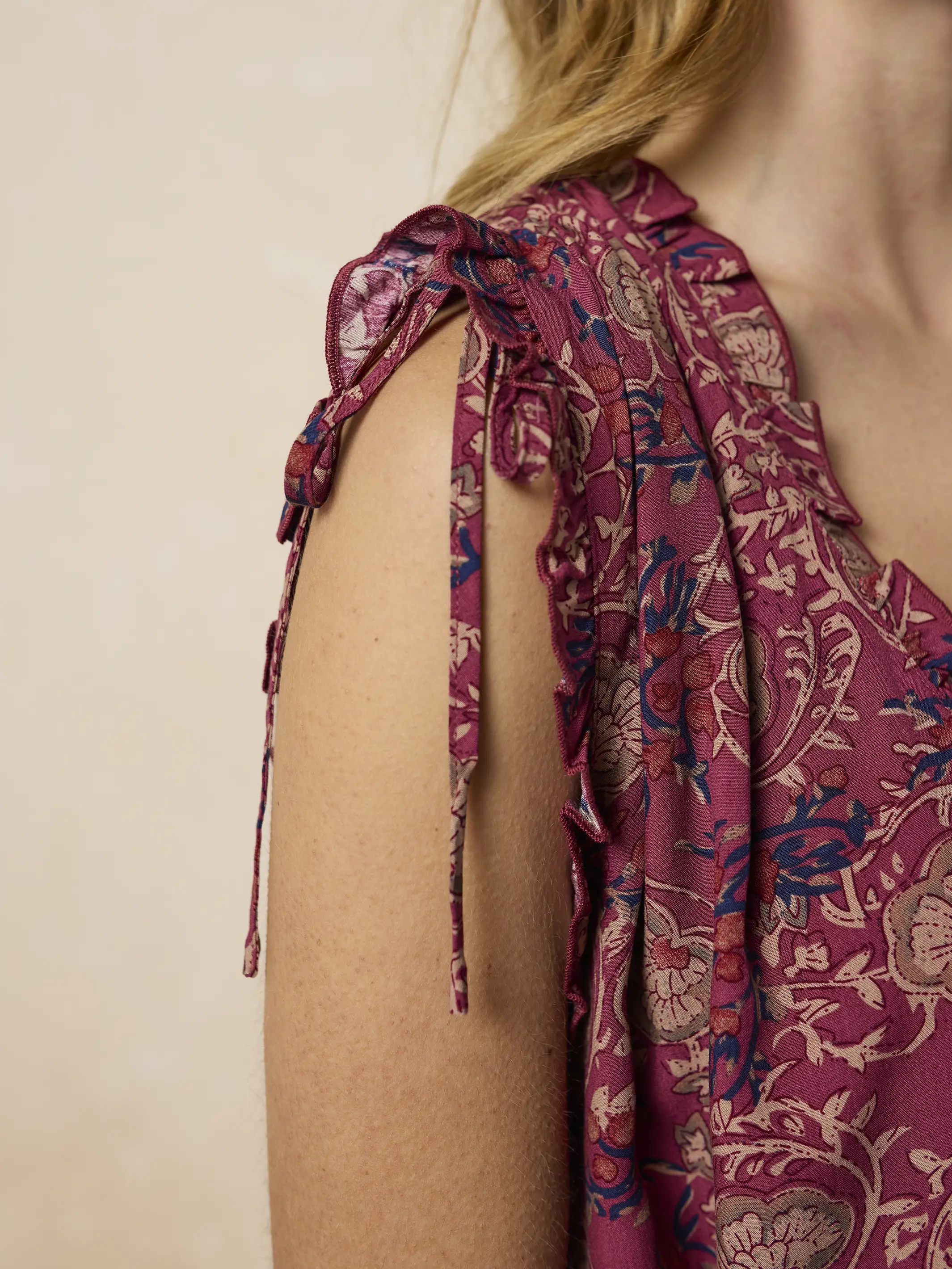 Ramona Sleeveless Top - Mauve India Vines - Image 2