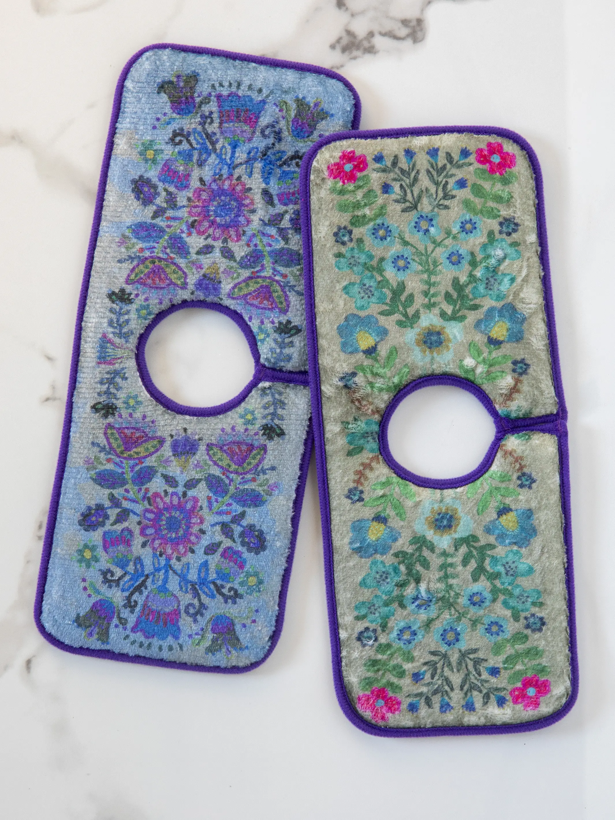 Reversible Faucet Sink Mat - Turquoise Floral - Image 2