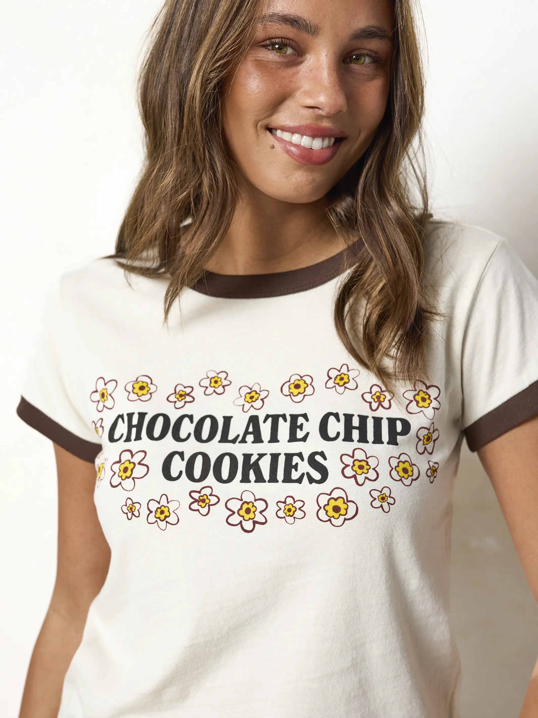 Ringer Cotton Baby Tee Shirt - Chocolate Chip Cookies - Image 3