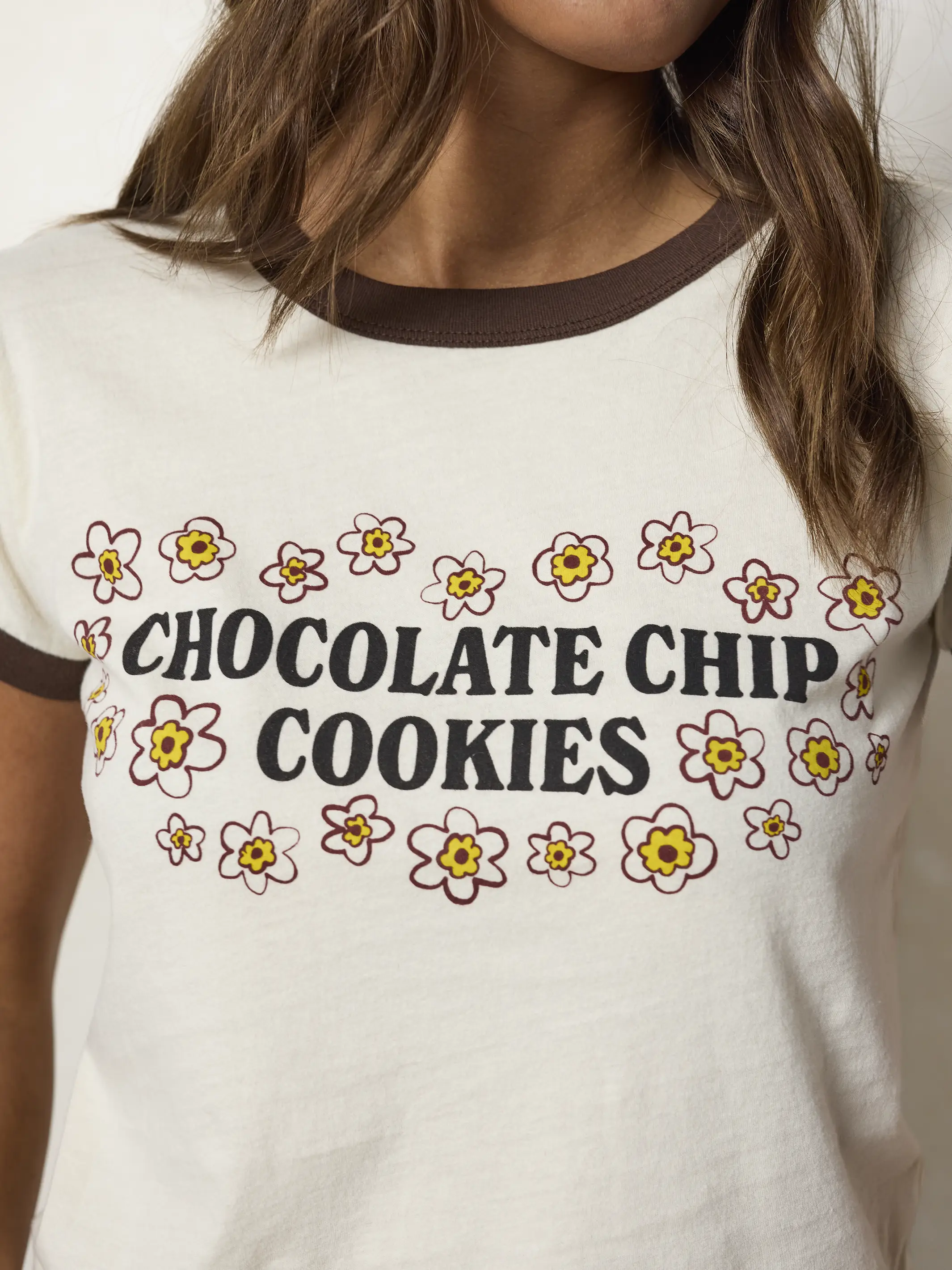 Ringer Cotton Baby Tee Shirt - Chocolate Chip Cookies - Image 6