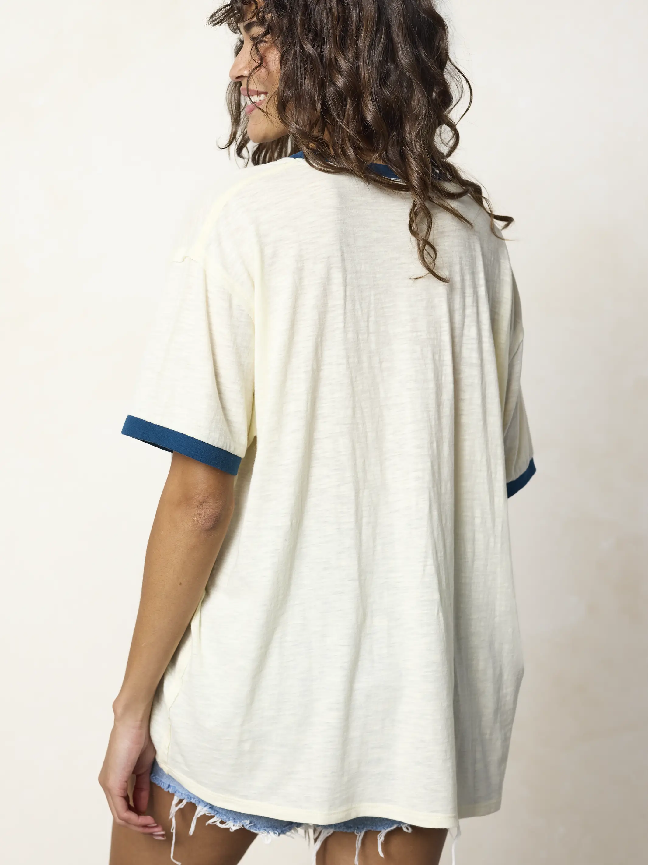 Ringer Oversized Tee Shirt - Seas The Day - Image 5