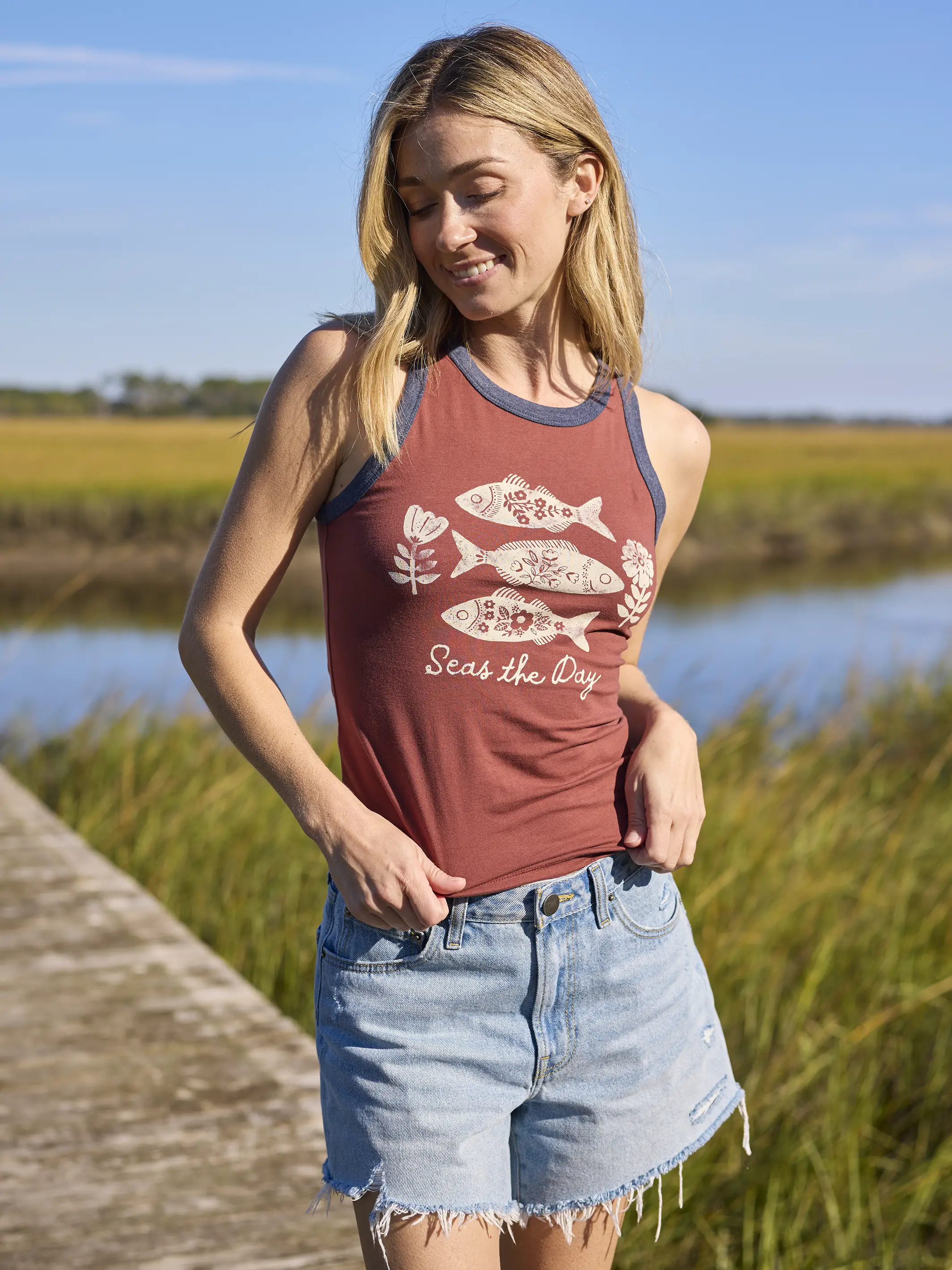 Ringer Tank Top - Seas The Day - Image 5
