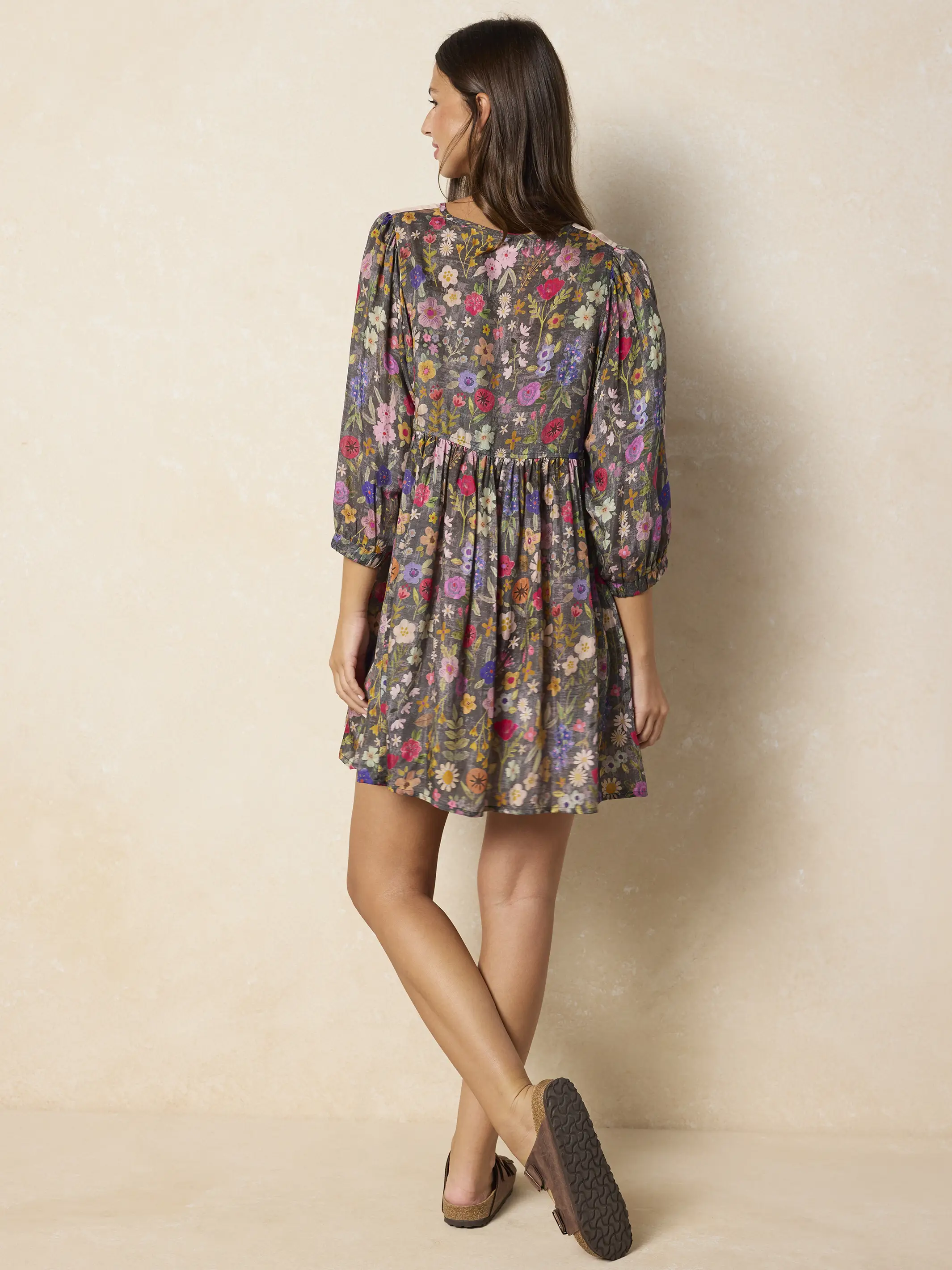 Rose Embroidered Mini Dress - Flung Floral Wildflowers - Image 6