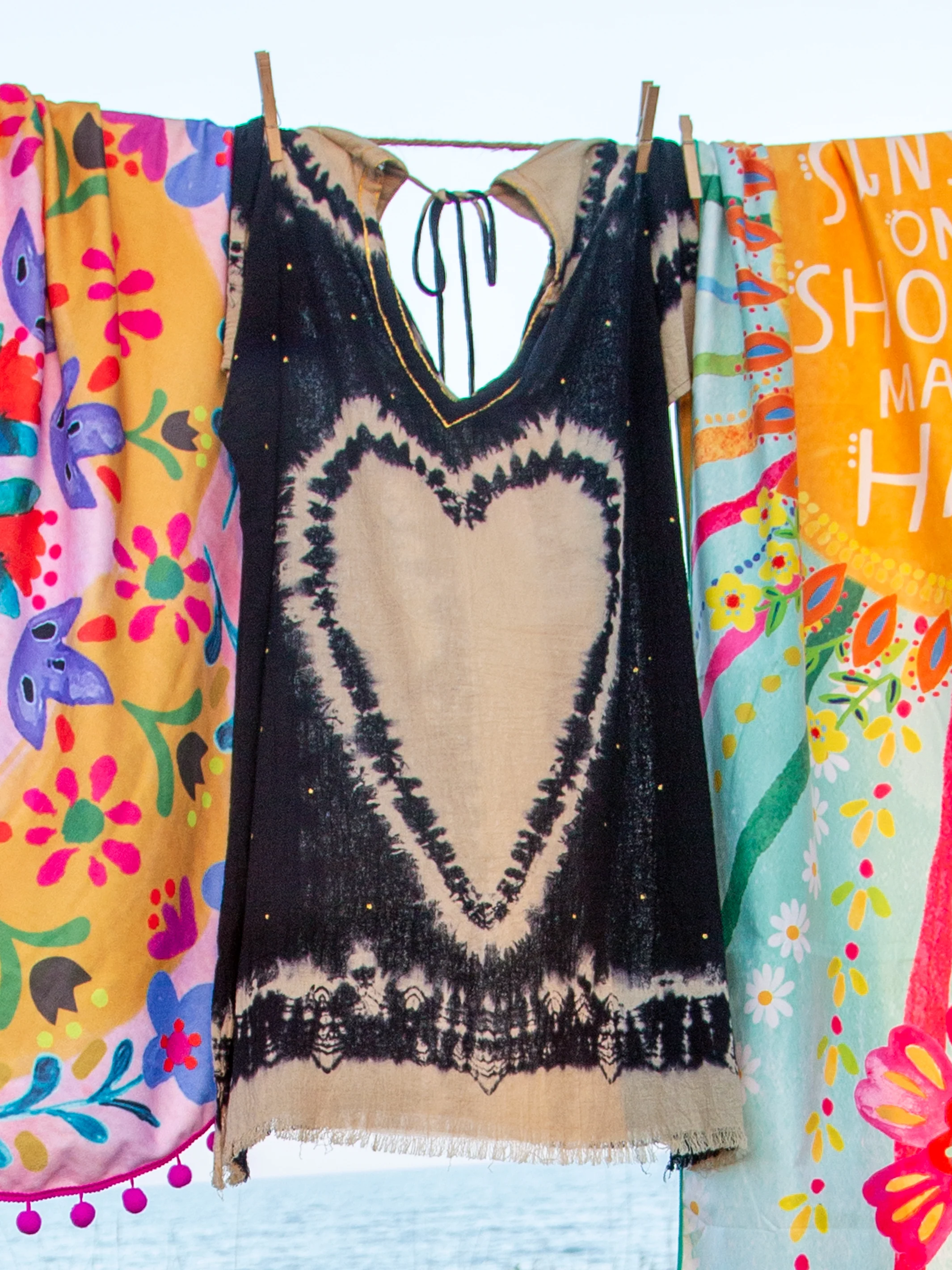 Sayulita Cotton Kaftan - Black - Image 5