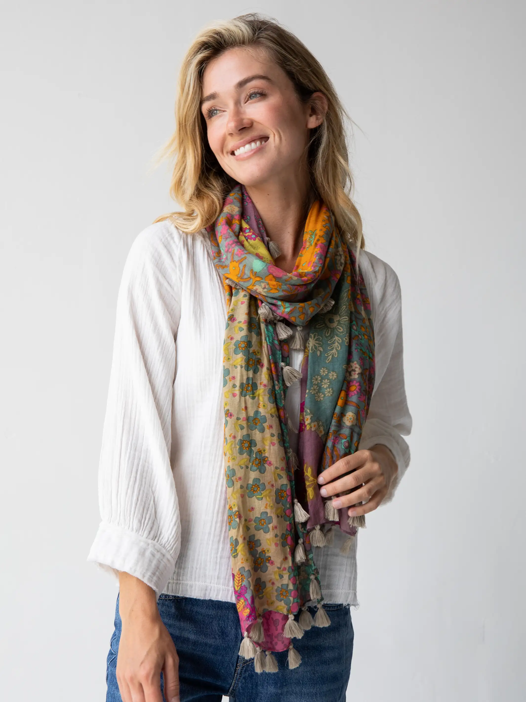 Sayulita Scarf - Bright Patchwork - Image 3