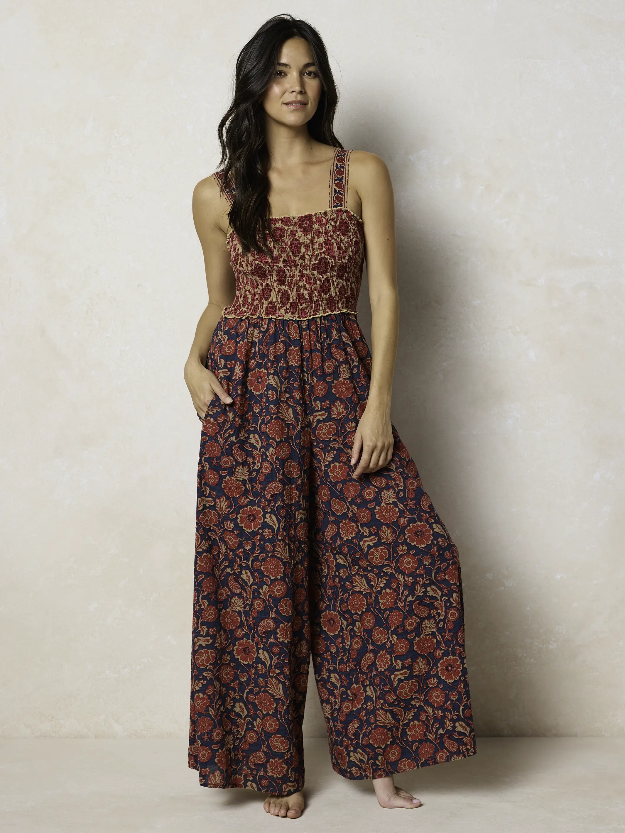 Sedona Jumpsuit - Ornate Paisley Navy - Image 3