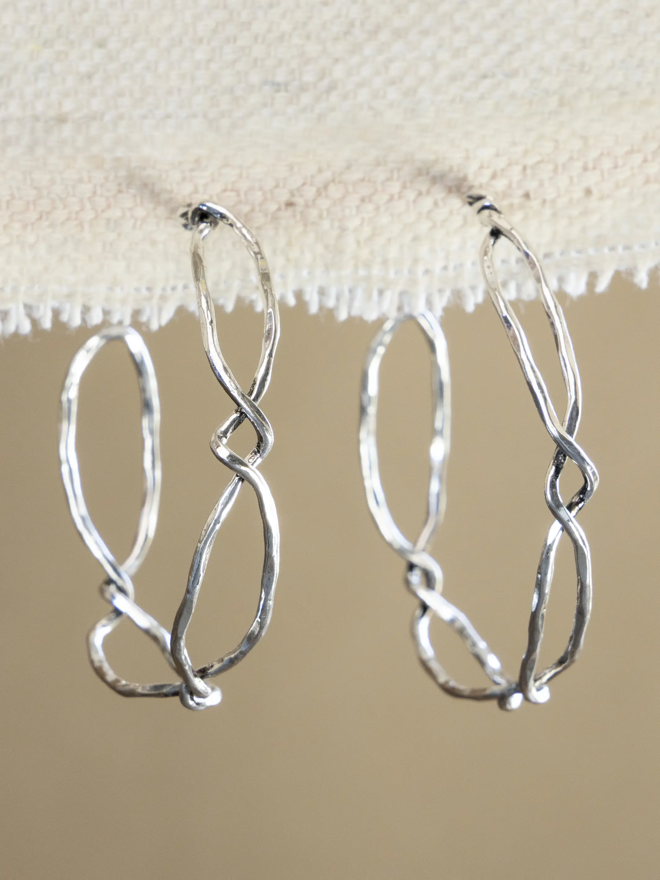 Silver Hoop Earrings - Image 2