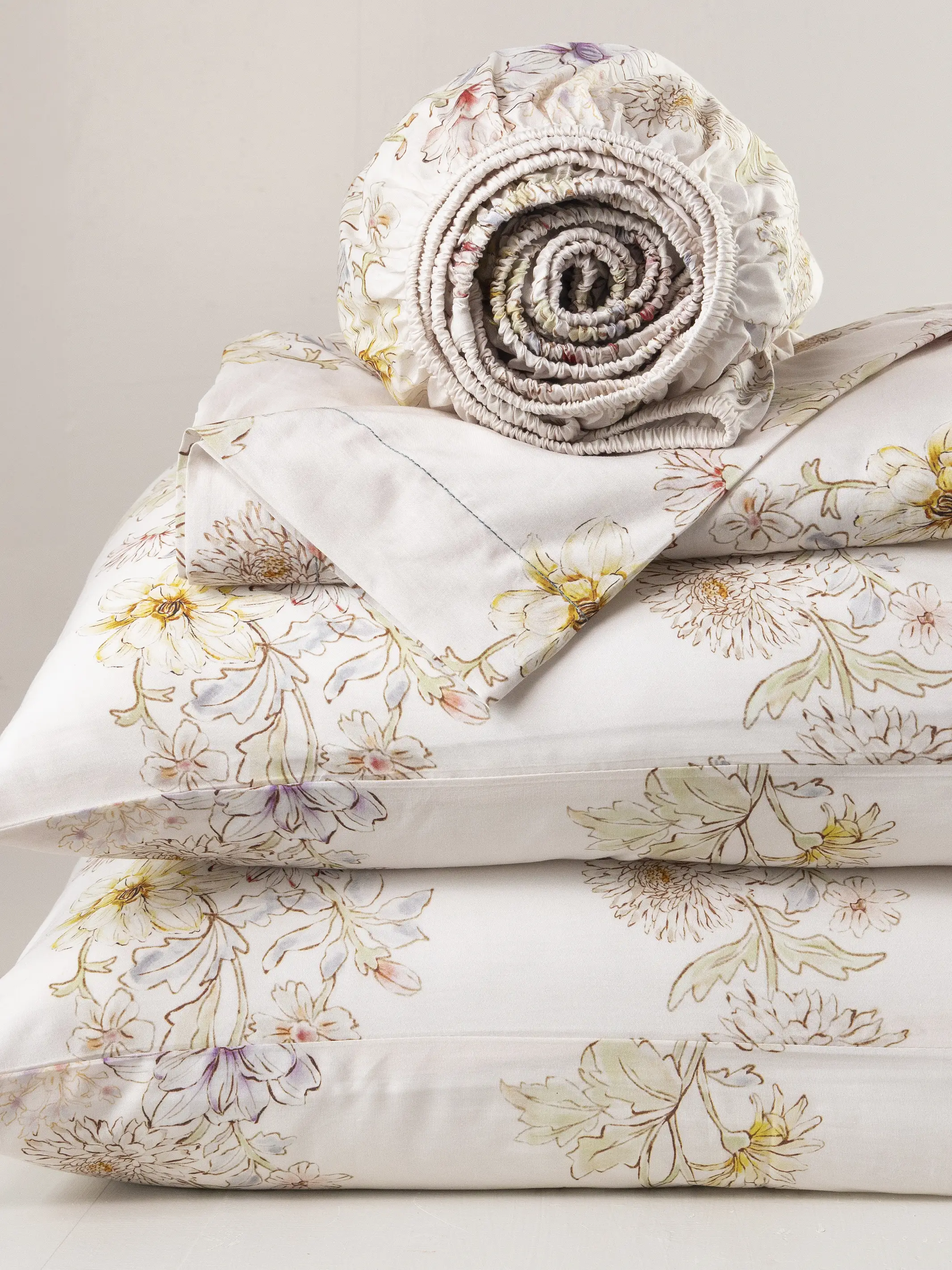 Sooo Soft Cotton Sheet Set - Ivory Dahlia Rows - Image 3