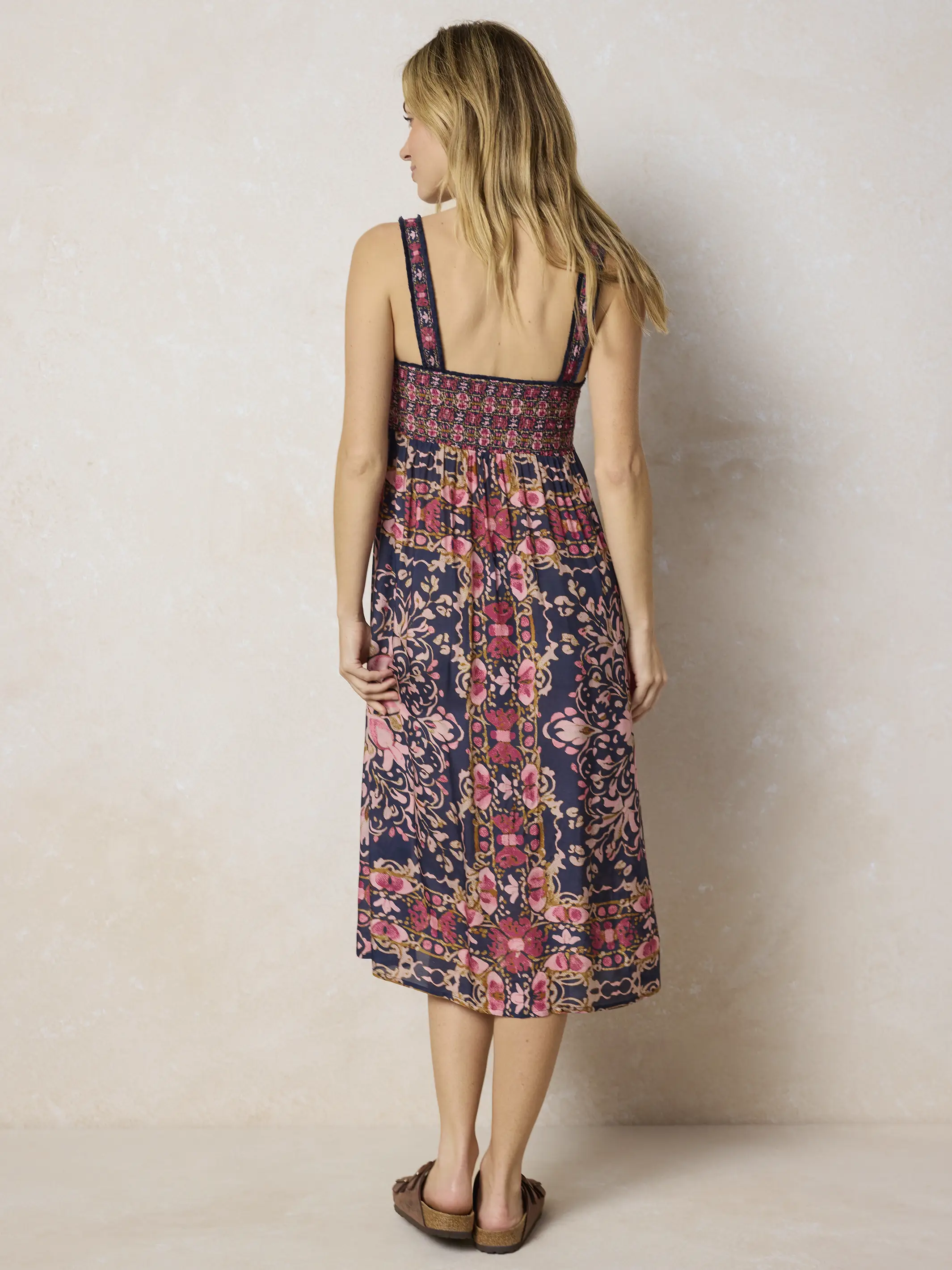 Spring In Your Step Midi Dress - Mandala Bandana Navy - Image 5