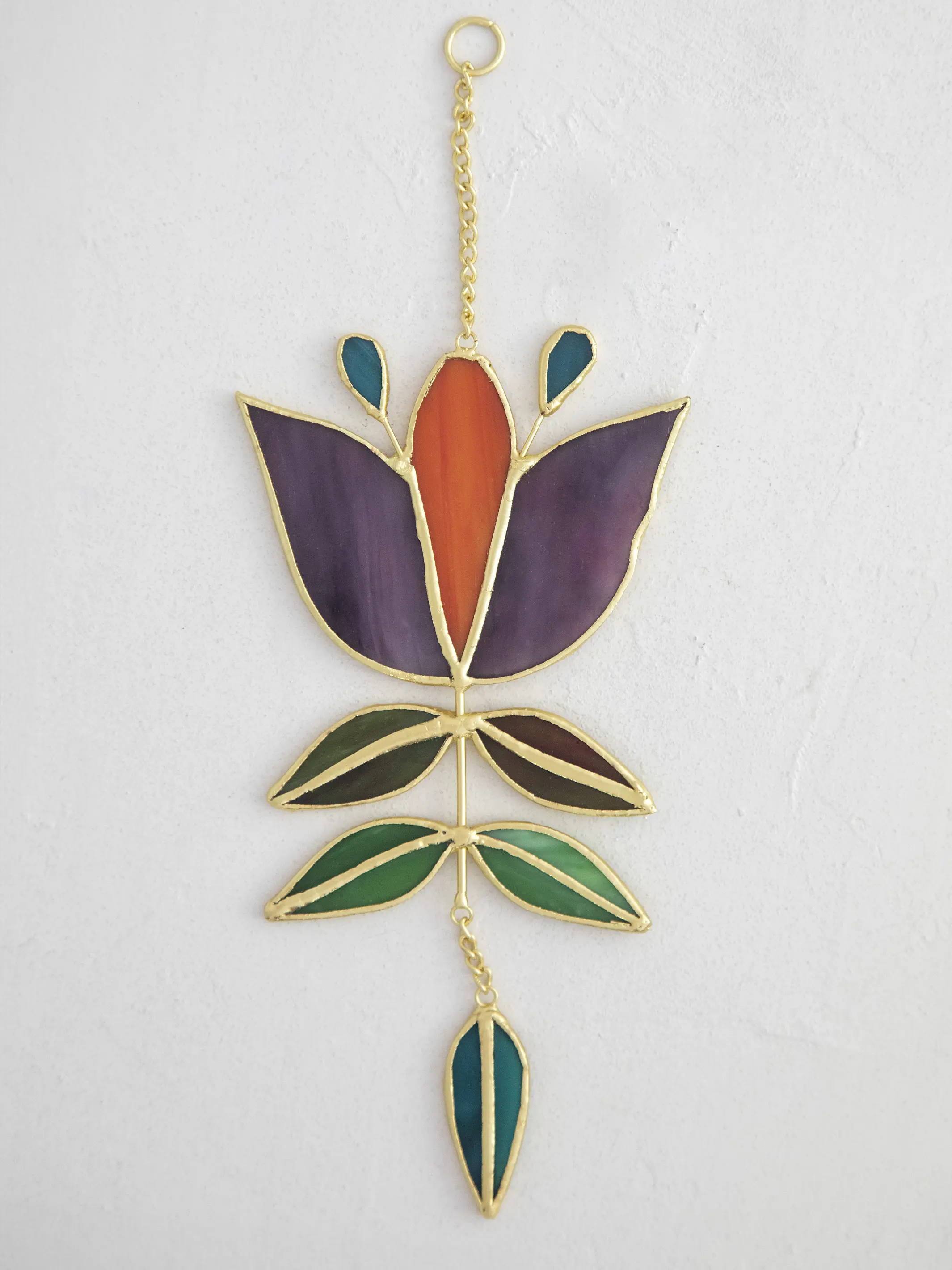 Stained Glass Window Hanging - Folk Flower - Image 2