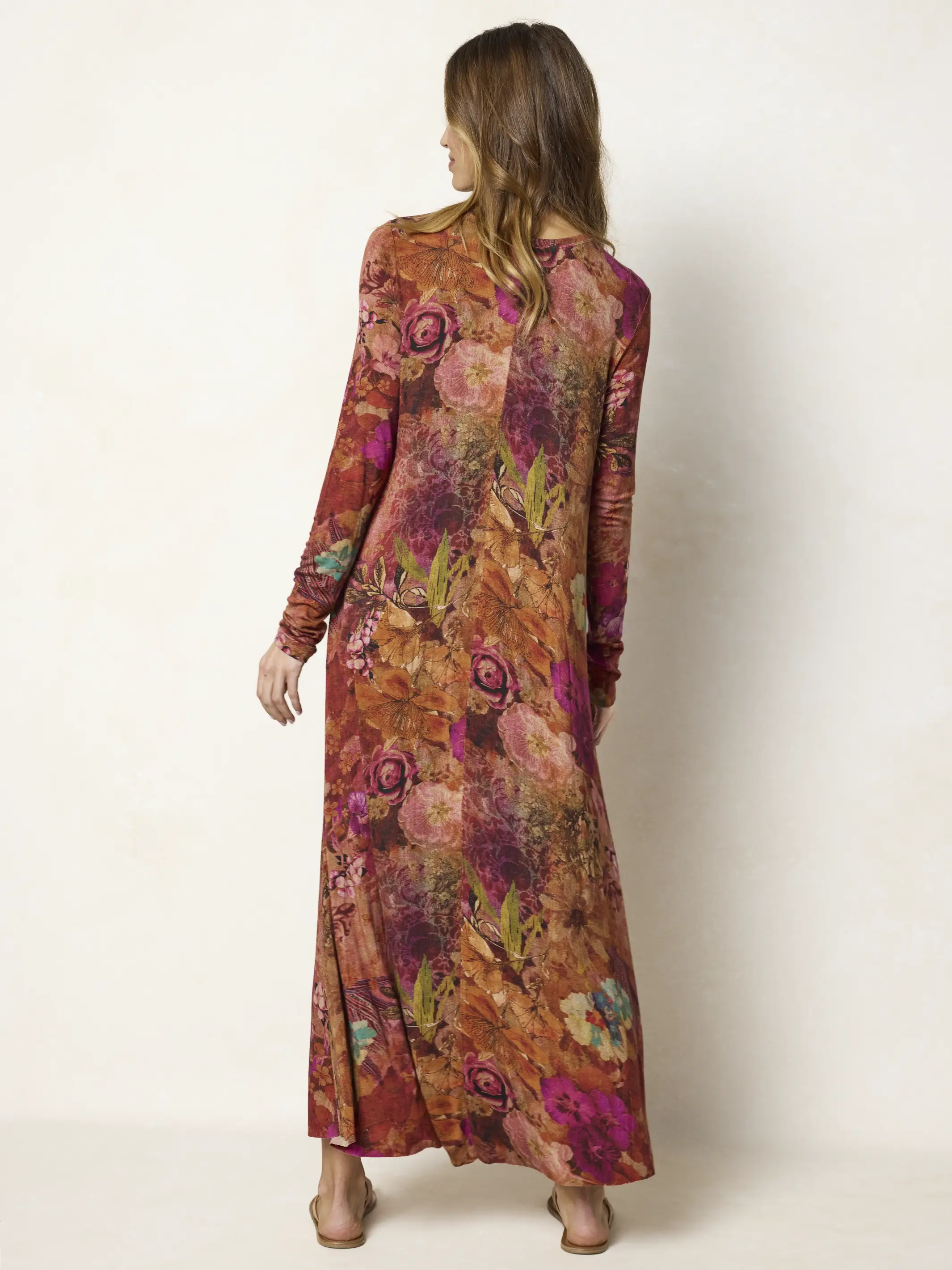 Stevie "ButterSoft" Knit Maxi Dress - Autumn Electric Garden - Image 4