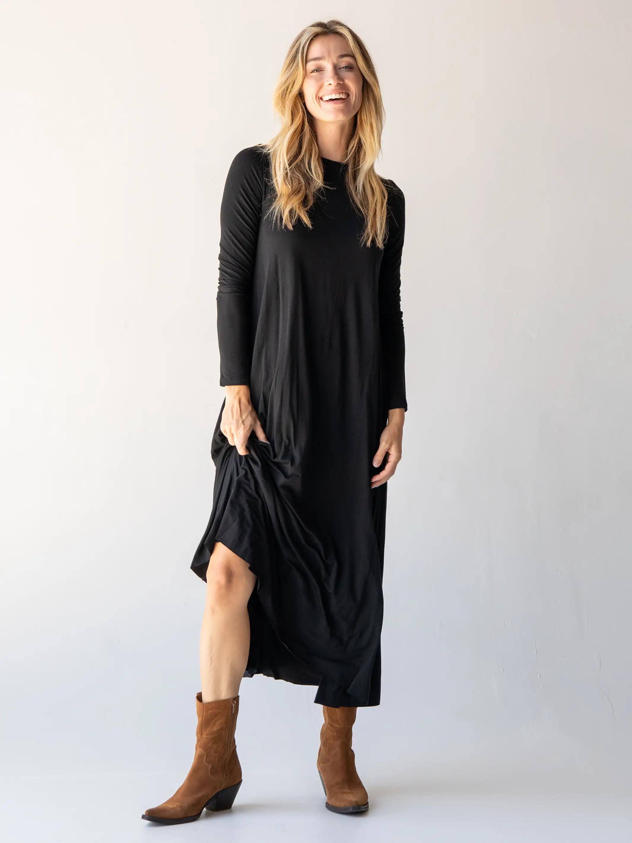Stevie "ButterSoft" Knit Maxi Dress - Black - Image 3