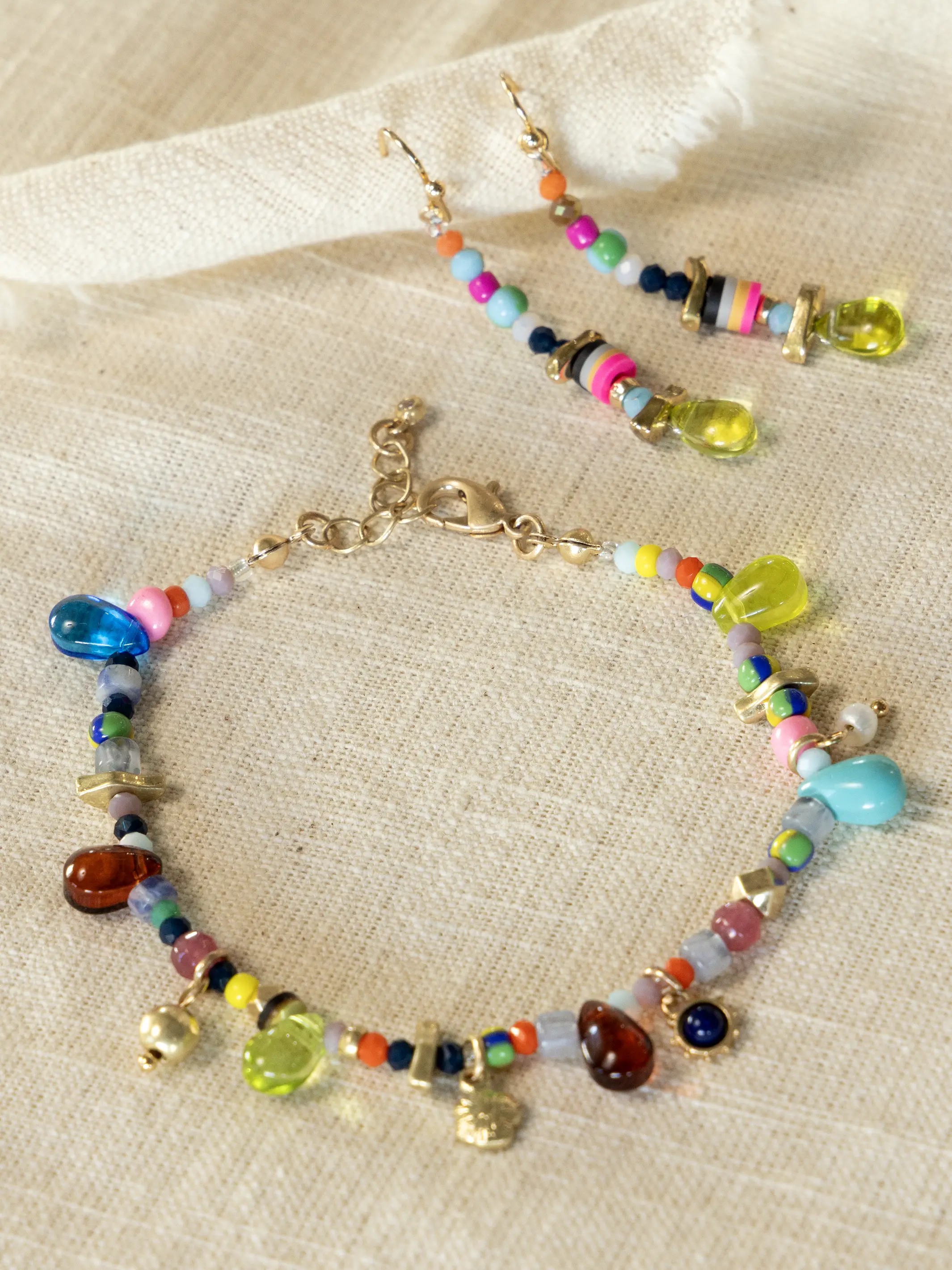 Sunshine Stone Beaded Drop Earrings - Image 3