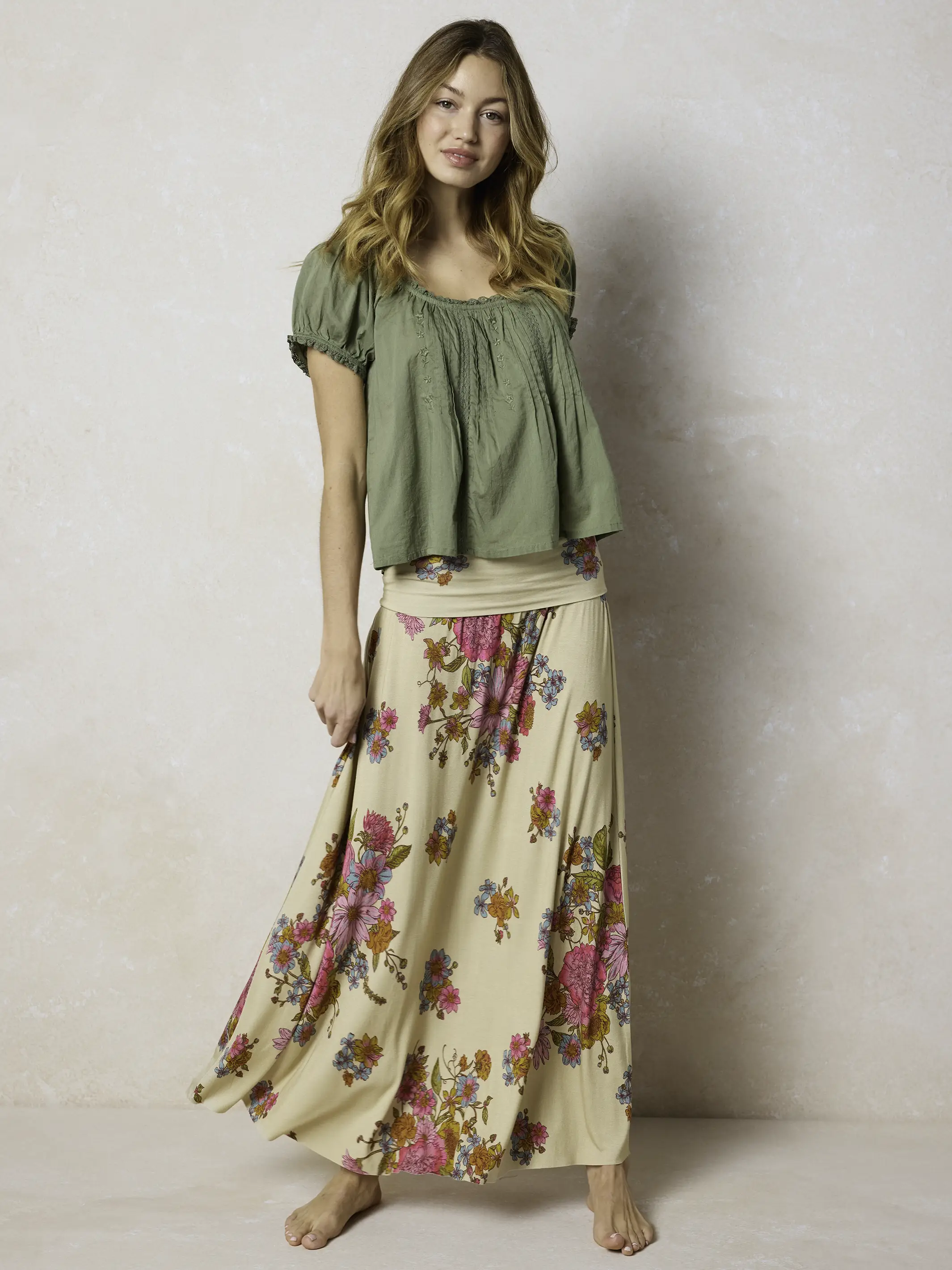 Sweet Nothings Embroidered Cotton Top - Sage - Image 4