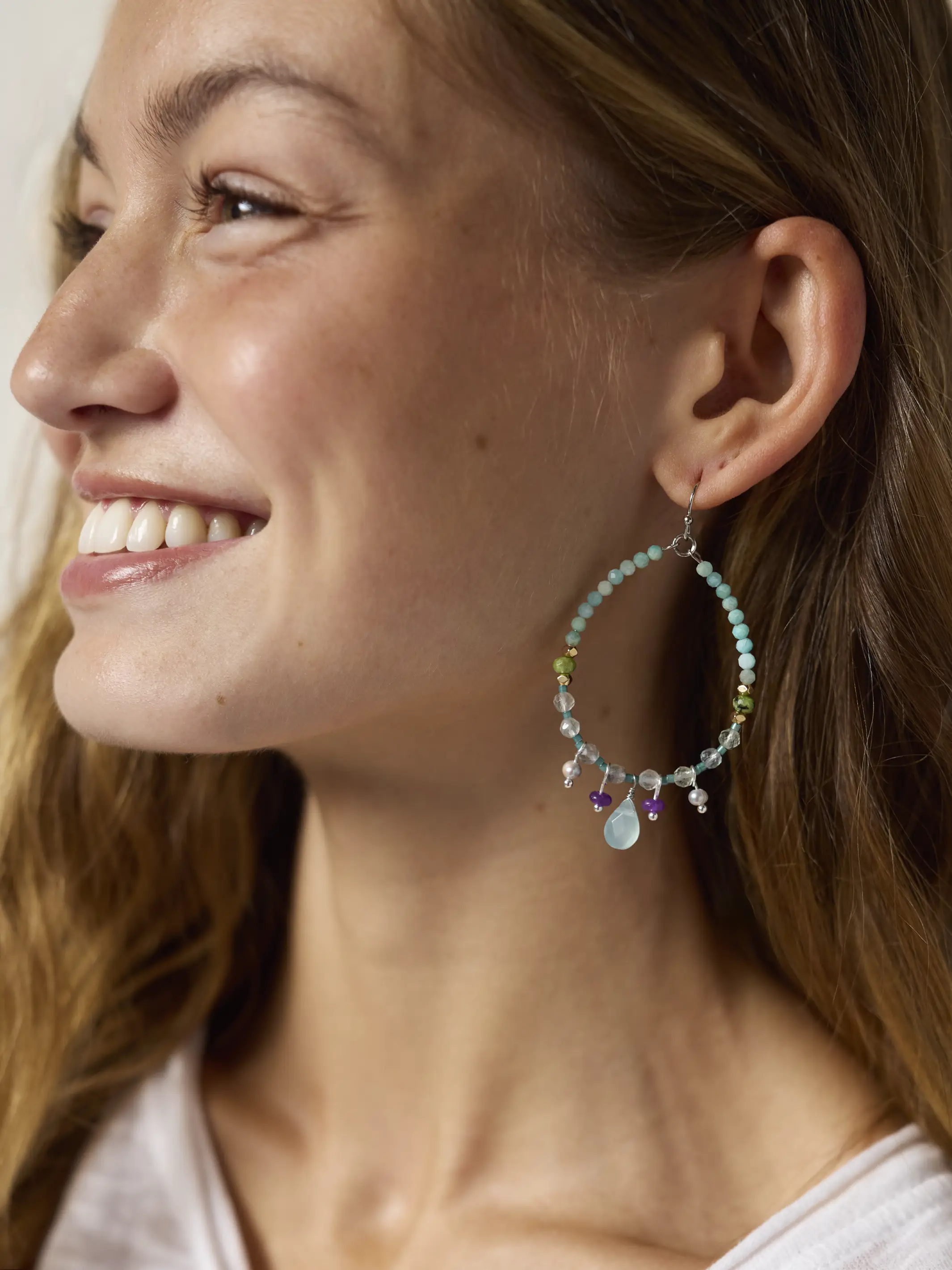 Sweetest Drop Earrings - Turquoise - Image 2