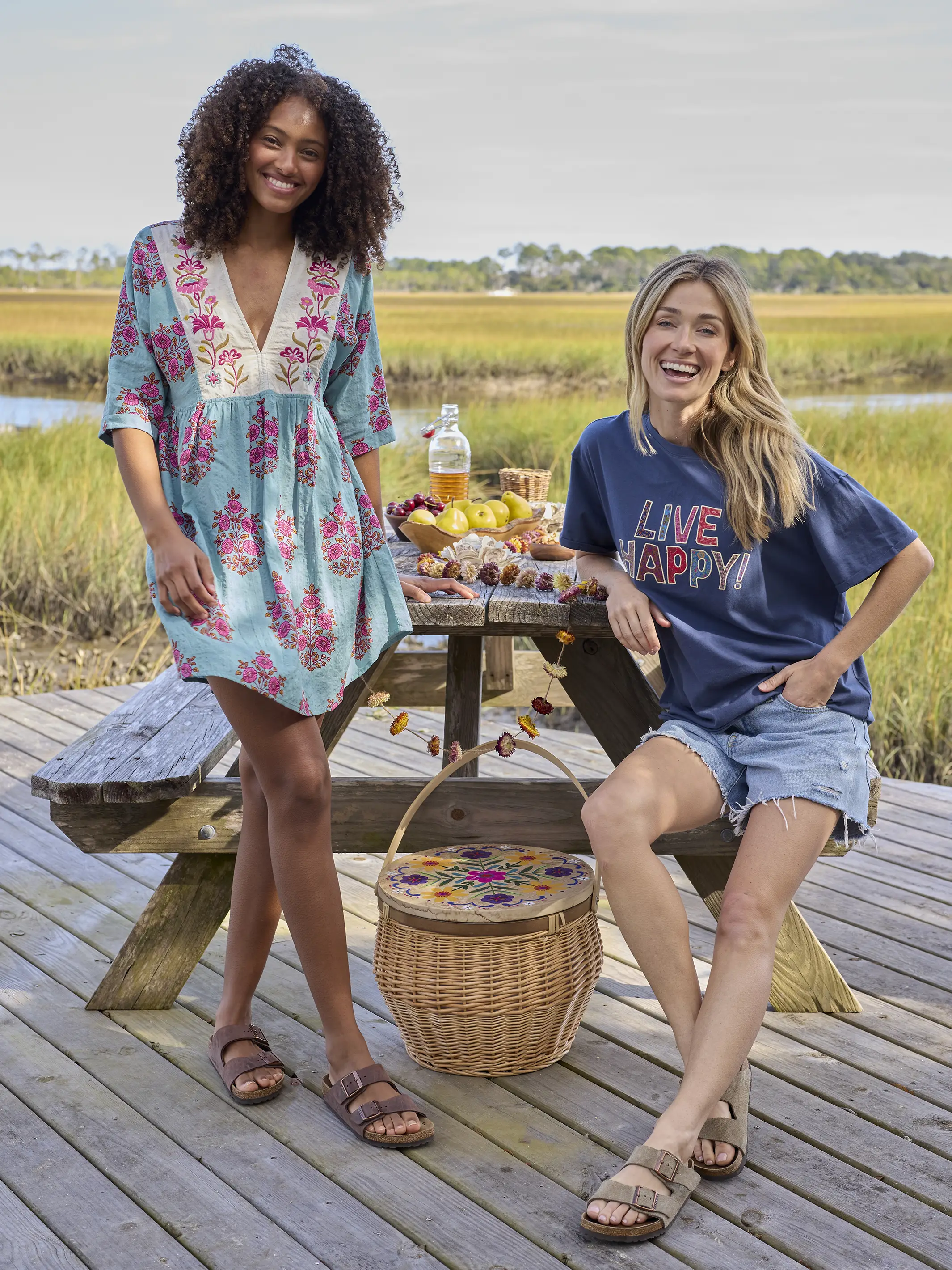 Take It In Cotton Applique Tee - Live Happy - Image 4