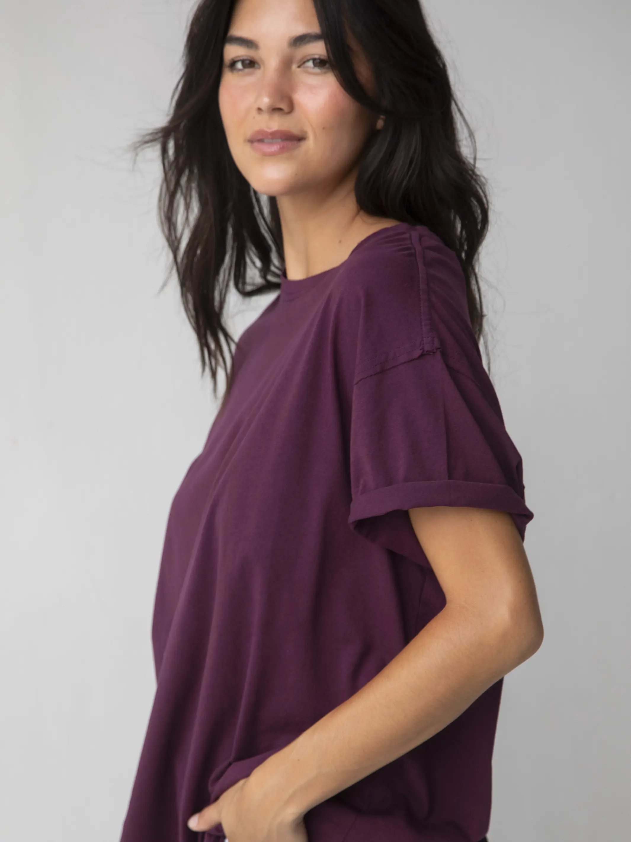 Take It In Cotton Tee - Cranberry - Image 2