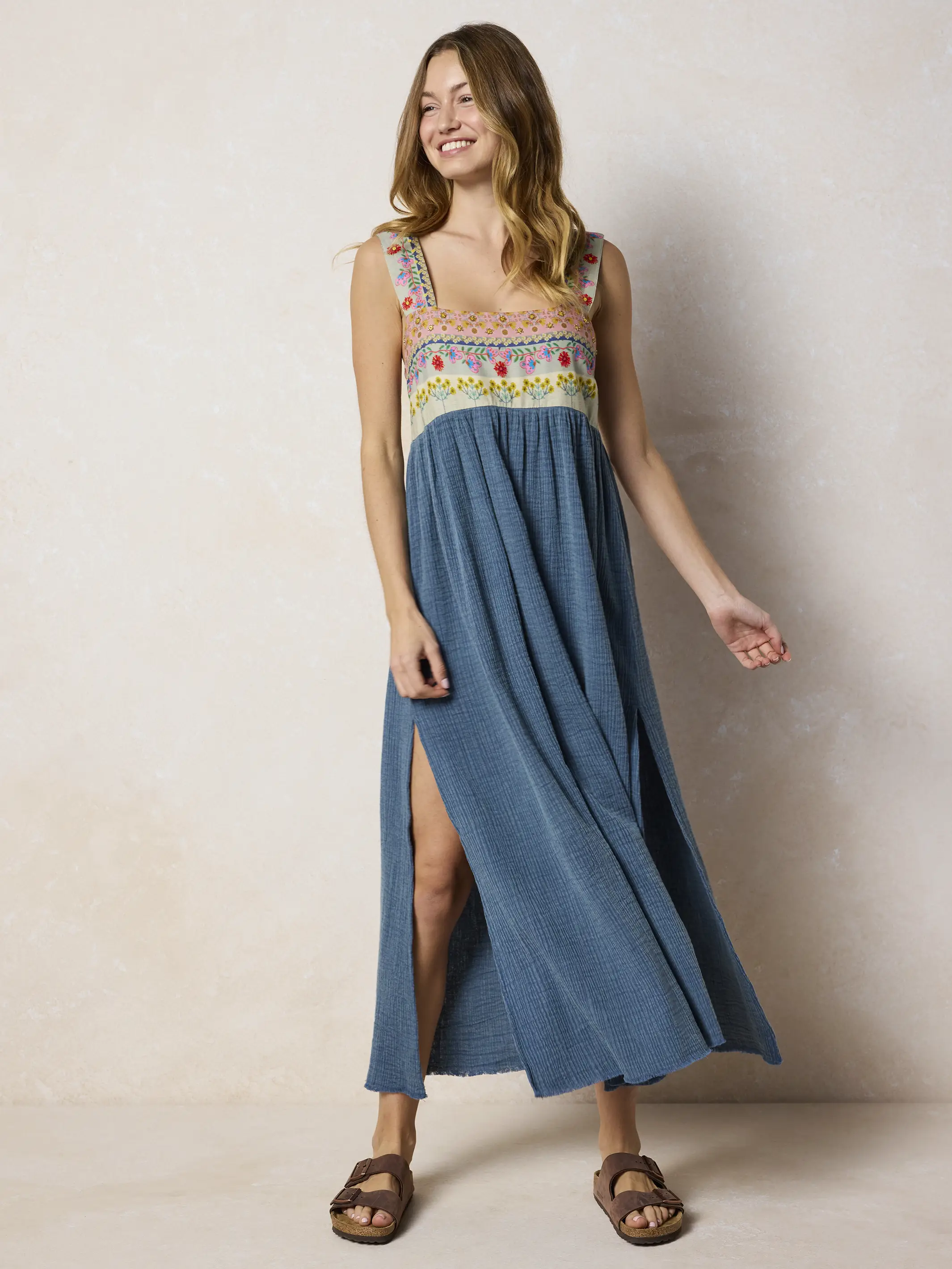 Tricia Embellished Maxi Dress - Slate Blue - Image 4