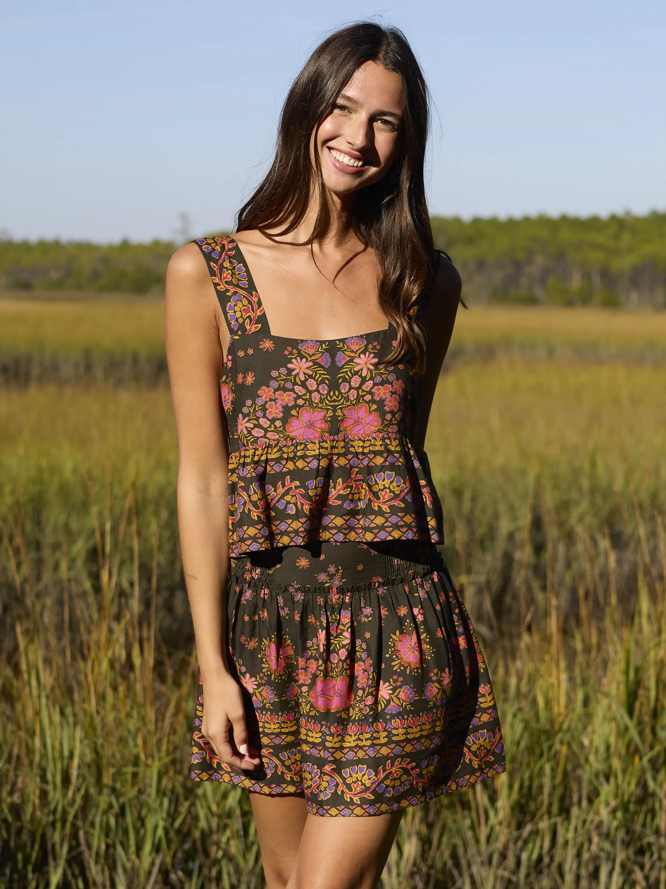 Tricia Top - Blooming Bandana Charcoal - Image 7