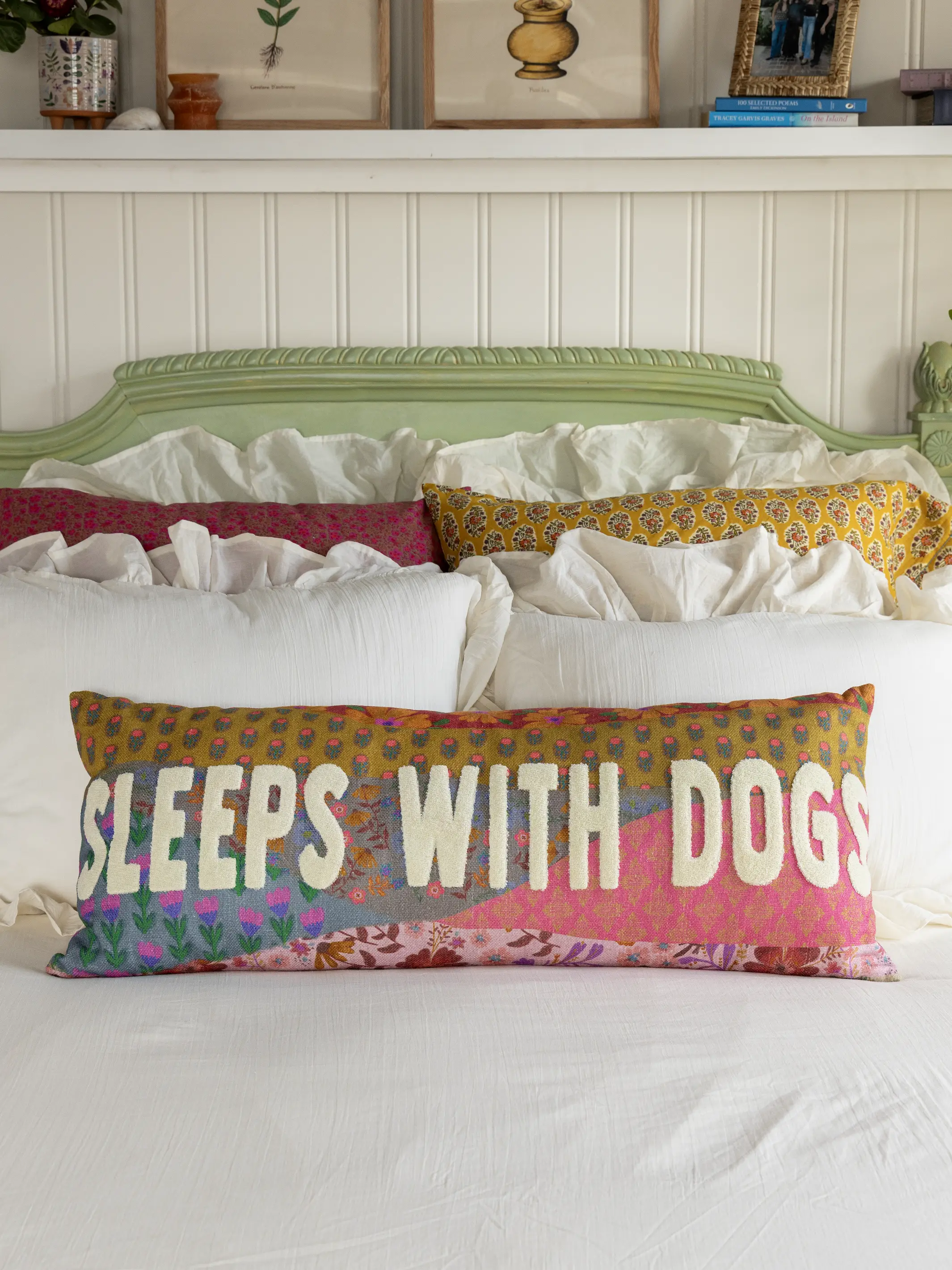 Tufted Lumbar Pillow - Sleeps With Dogs - Image 3