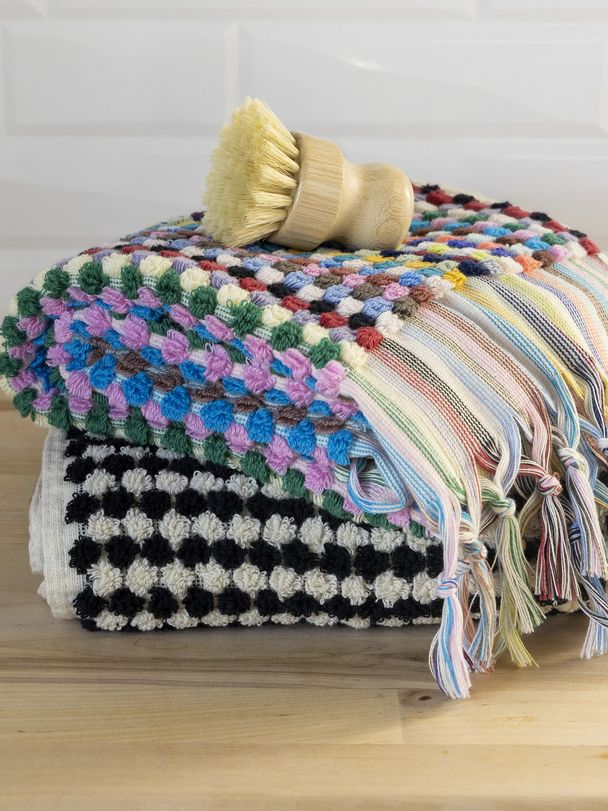 Turkish Cotton Woven Hand Towel - Black Gingham - Image 3