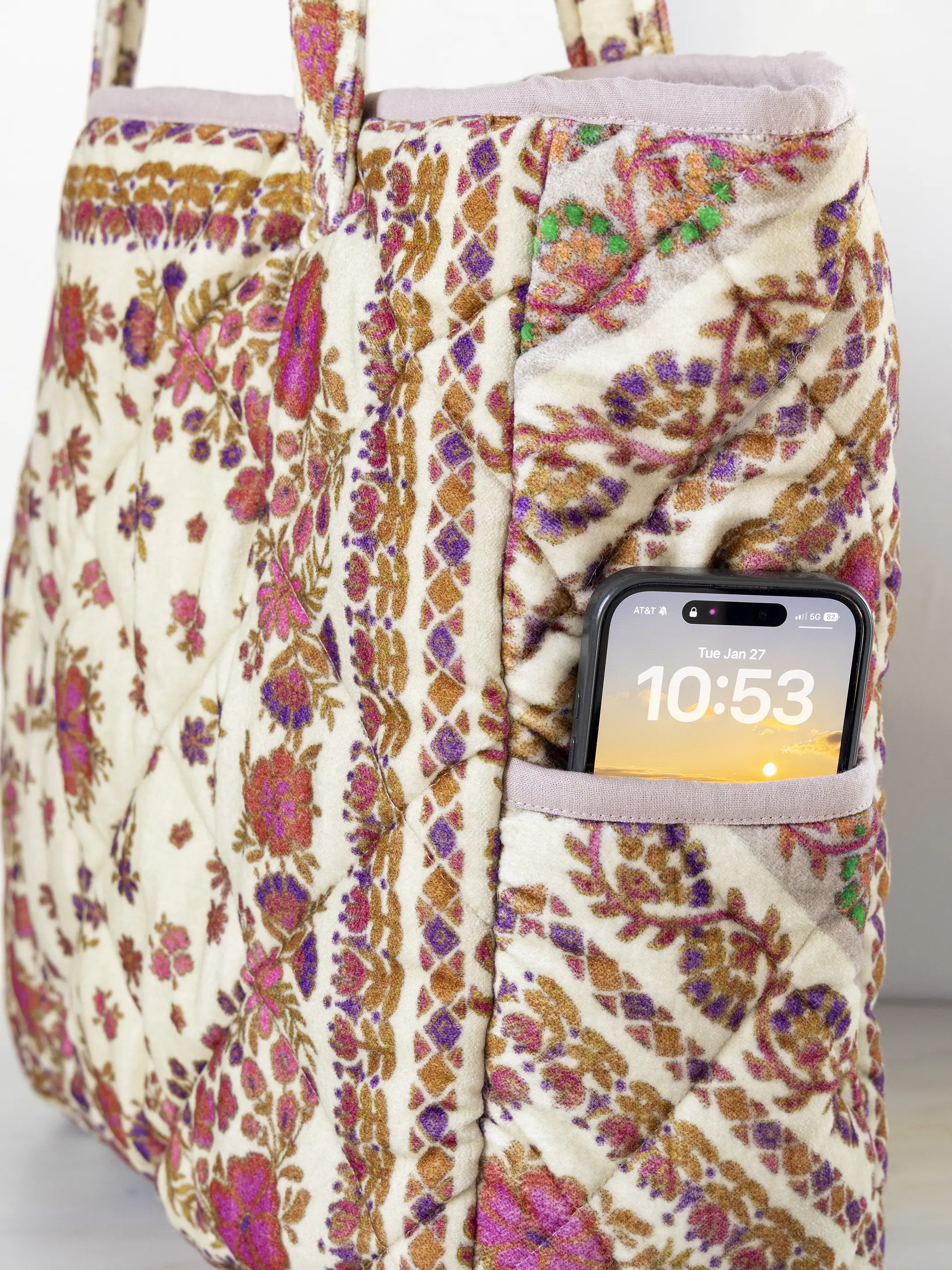 Velvet Tote Bag - Barcelona Mandala - Image 4