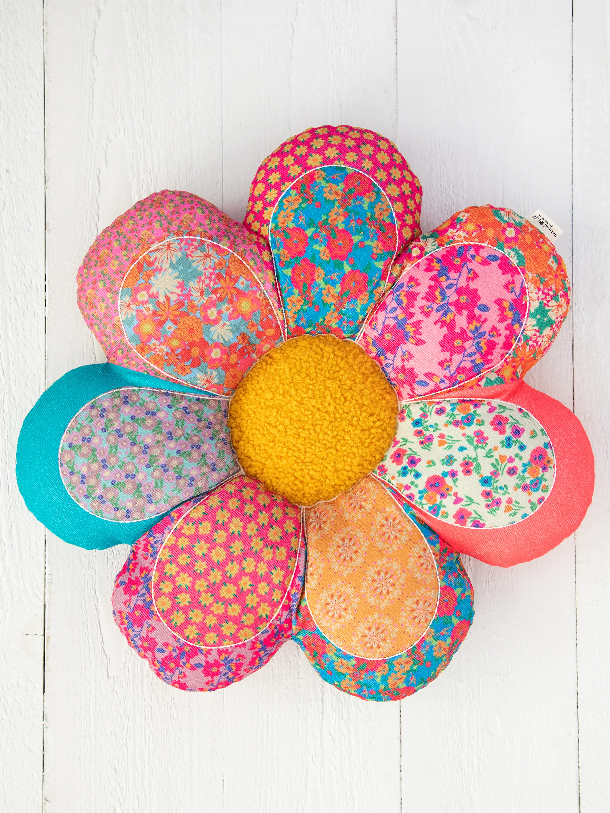 Whimsy Patchwork Pillow - Flower - Image 2