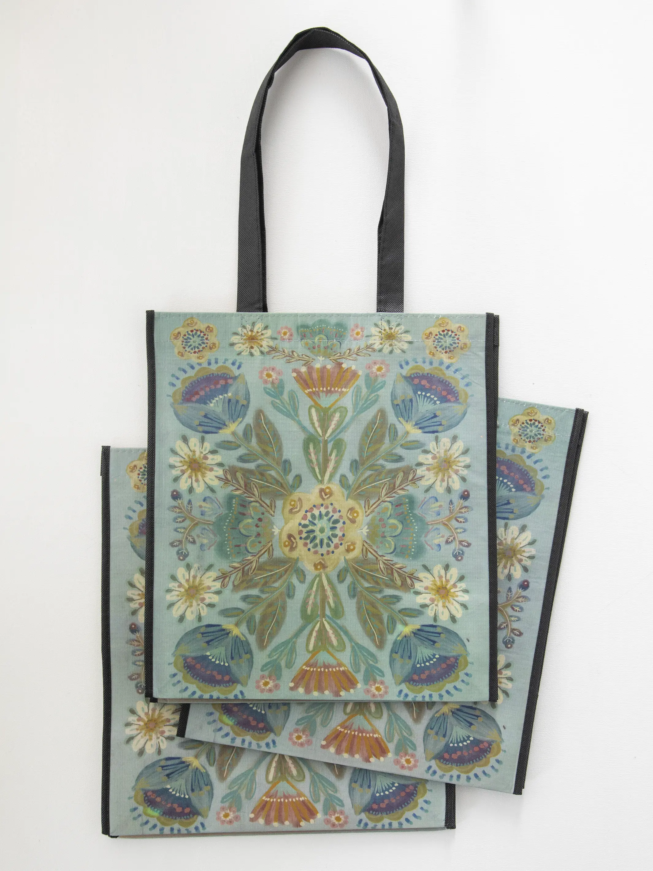 XL Happy Bag, Set of 3 - Mandala Folk Garden - Image 2