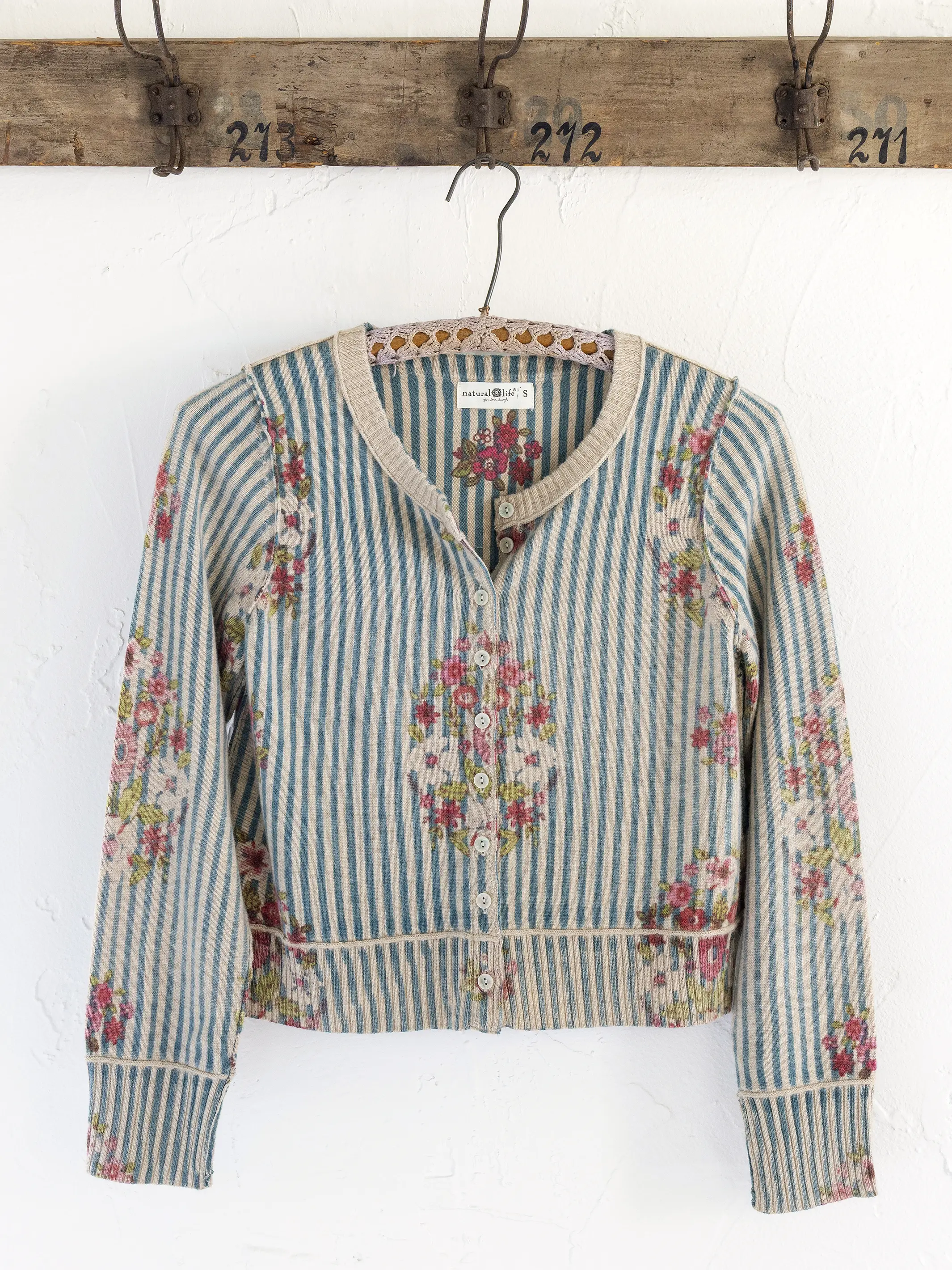 Your Everything Cardigan Sweater - Jaipur Stripe Teal - Image 4